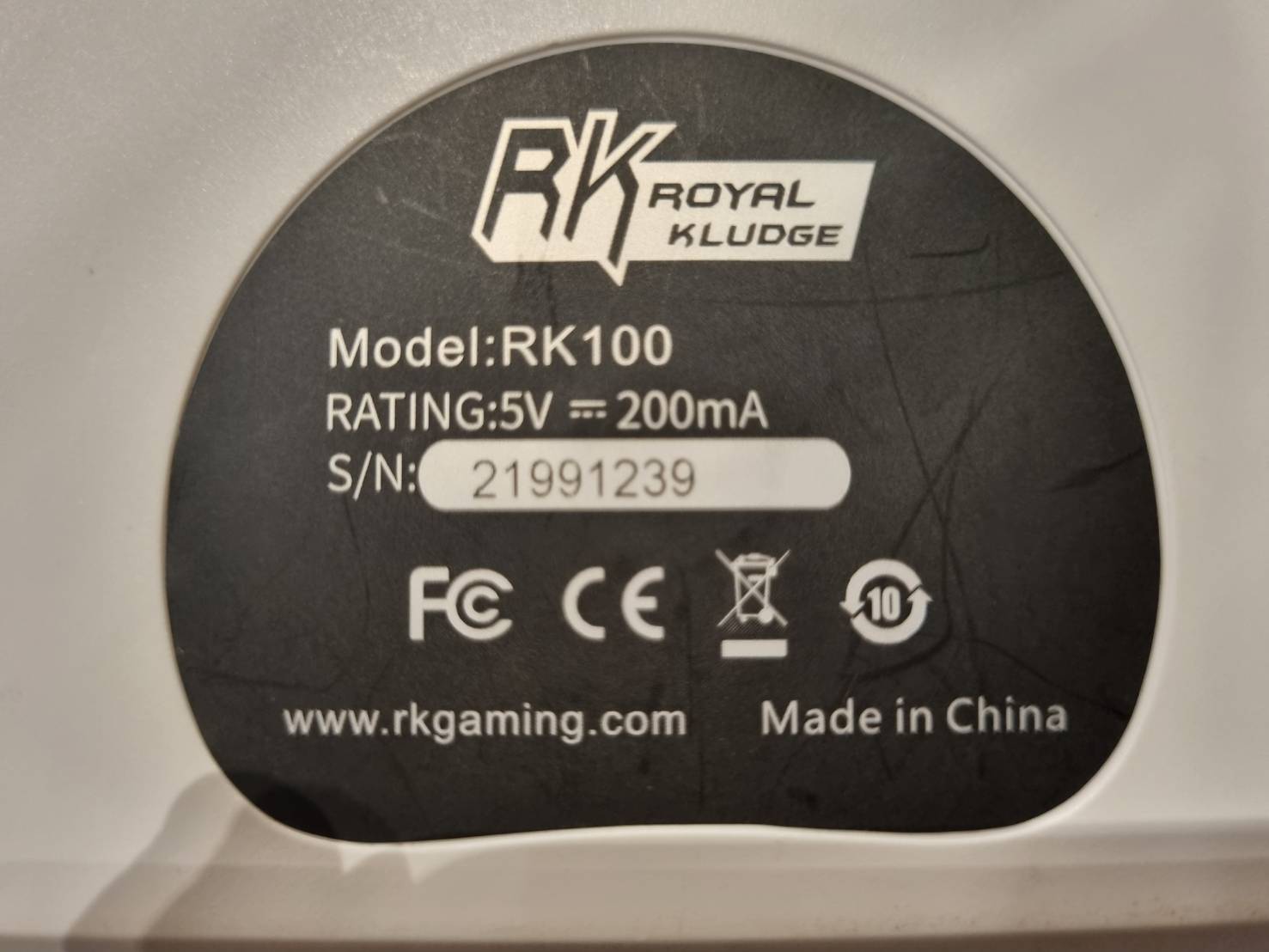 WIRELESS KEYBOARD (คีย์บอร์ดไร้สาย) ROYAL KLUDGE RK100 (WHITE) (RK BLUE SWITCH - RGB LED - EN/TH)