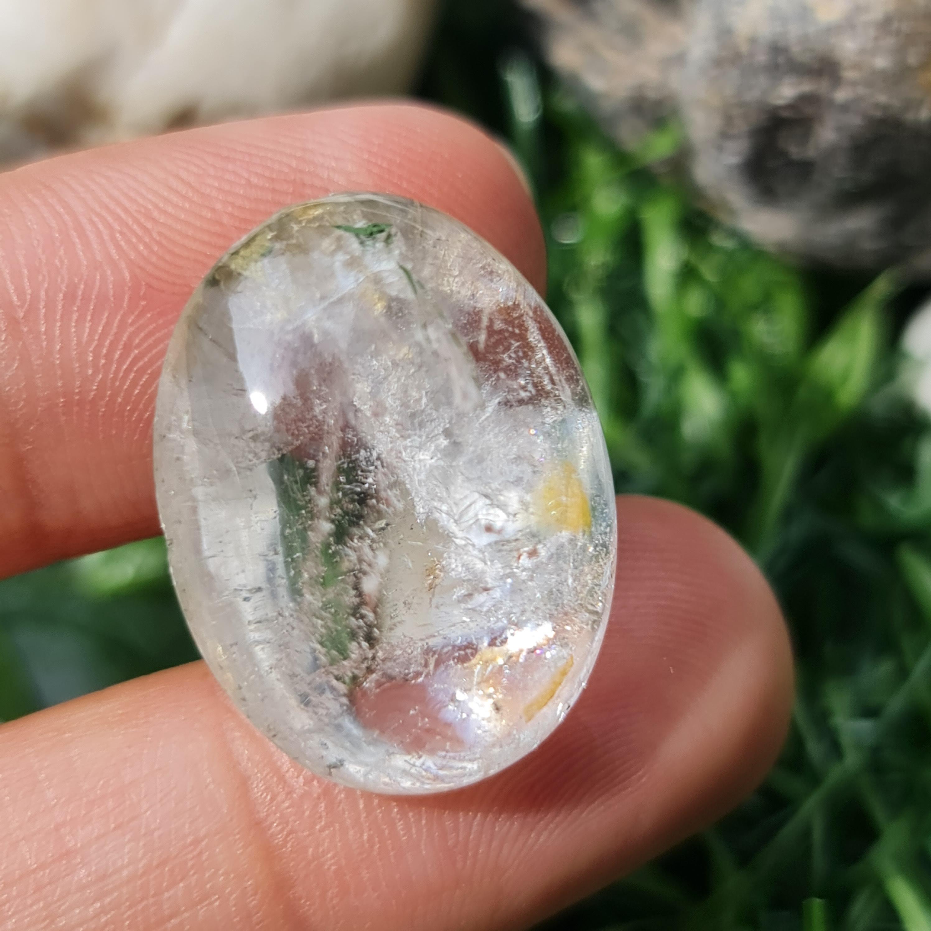 โป่งข่าม ควอตซ์ Rutilated Quartz 30.37 กะรัต Cts. พลอยแท้ อัญมณีมงคลประจําวันเกิด เครื่องประดับพลอย