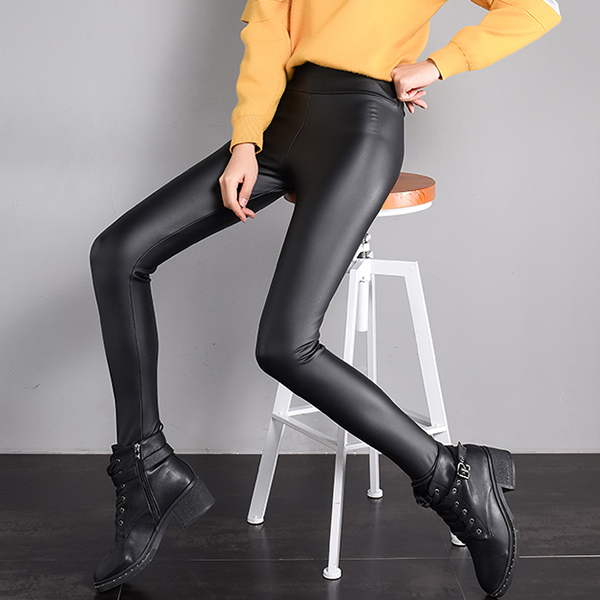 กางเกงหนังบุขนแคชเมียร์ กันหนาวติดลบลุยหิมะได้ (12324L)