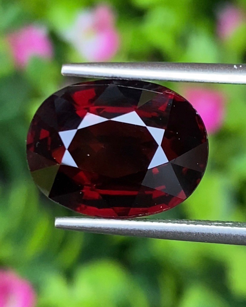 พลอย โกเมน Pyrope - Almandite Garnet 9.69 กะรัต (Cts.) พลอยแท้ อัญมณีมงคลประจําวันเกิด เครื่องประดับพลอย