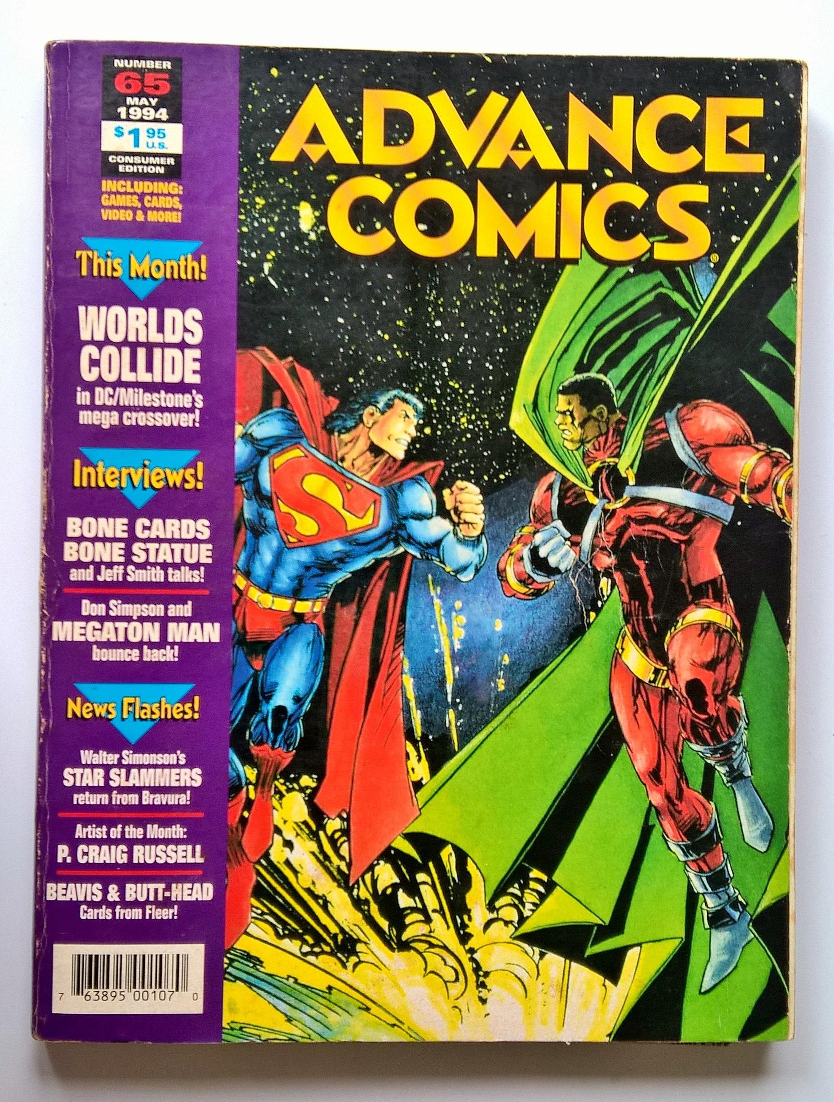 มีหลายภาพ,นิตยสารการ์ตูนเก่า ภาษาอังกฤษ ADVANCE COMICS No. 65 MAY 1994 Consumer Edition, including games,cards,video&more!, Star Stammers is back.