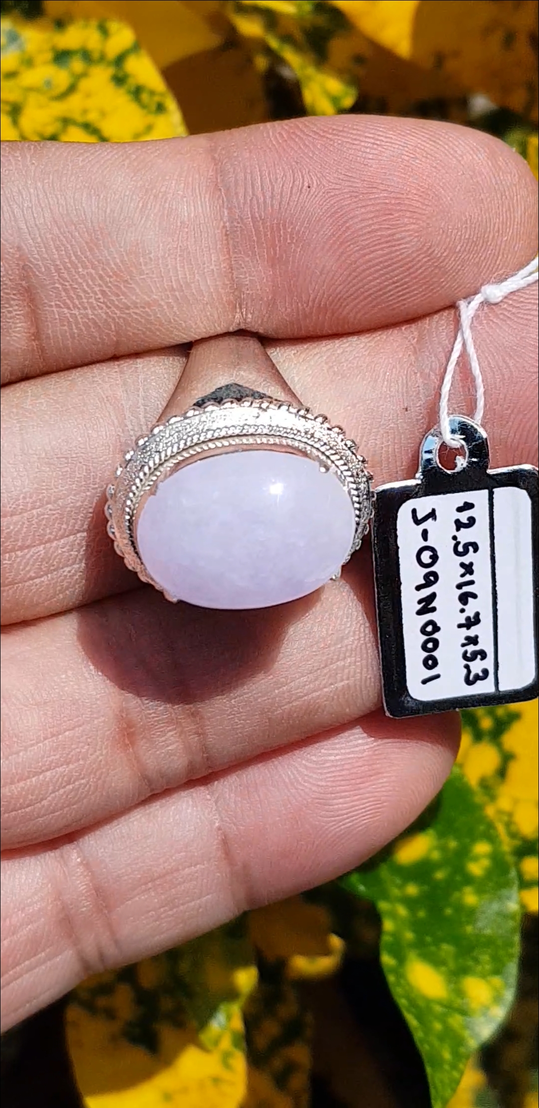 หยก พม่า แท้ Jade แหวนหยก 翡翠戒指 (Jadeite ring) 8.96 กะรัต (Cts.) Size 59 ดิบ ไม่ผ่านการปรับปรุง (Type A) พม่า (Myanmar)