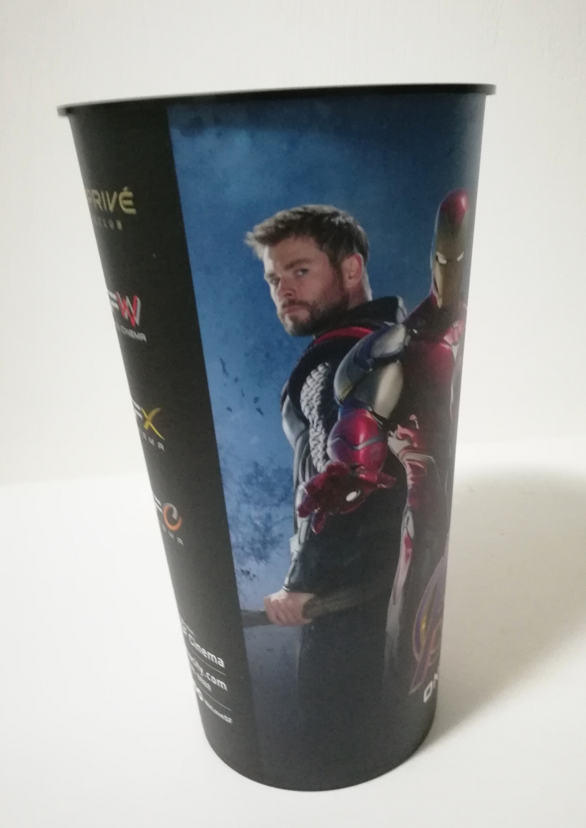 แก้วน้ำโรงหนัง ลาย มาร์เวล "Avenger End Game", Movie glass bottle, Marvel 'Avengers "End Game" printed on