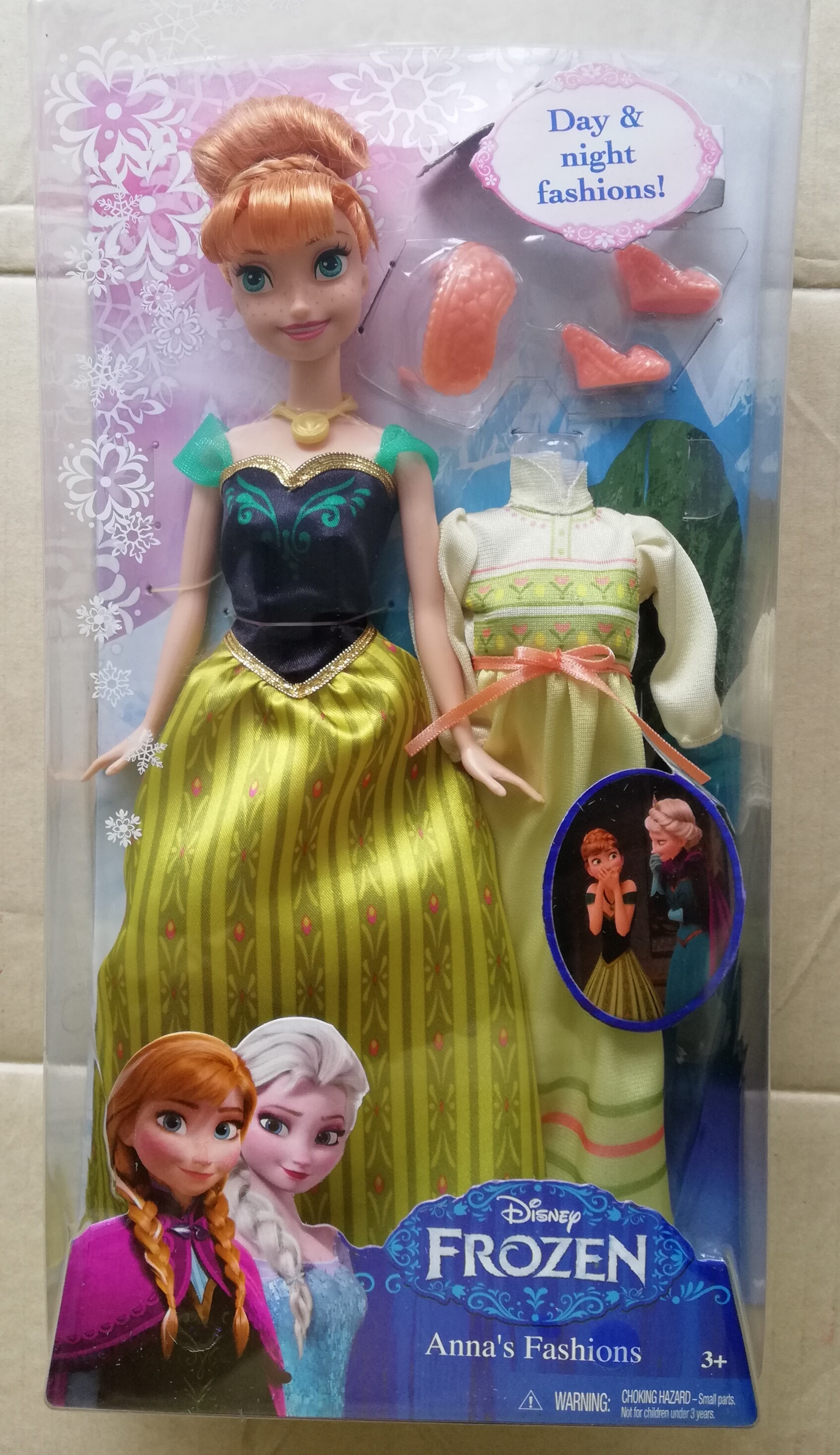 ของสะสมในแพ็ค Disney Princess, Princess Anna เจ้าหญิงดิสนีย์ เซ็ทเจ้าหญิงแอนนา พร้อมชุดกลางวัน กลางคืน จากการ์ตูนเรื่องโฟรเซ่นFrozenภาคแรก, ลิขสิทธิ์แมทเทลMattel