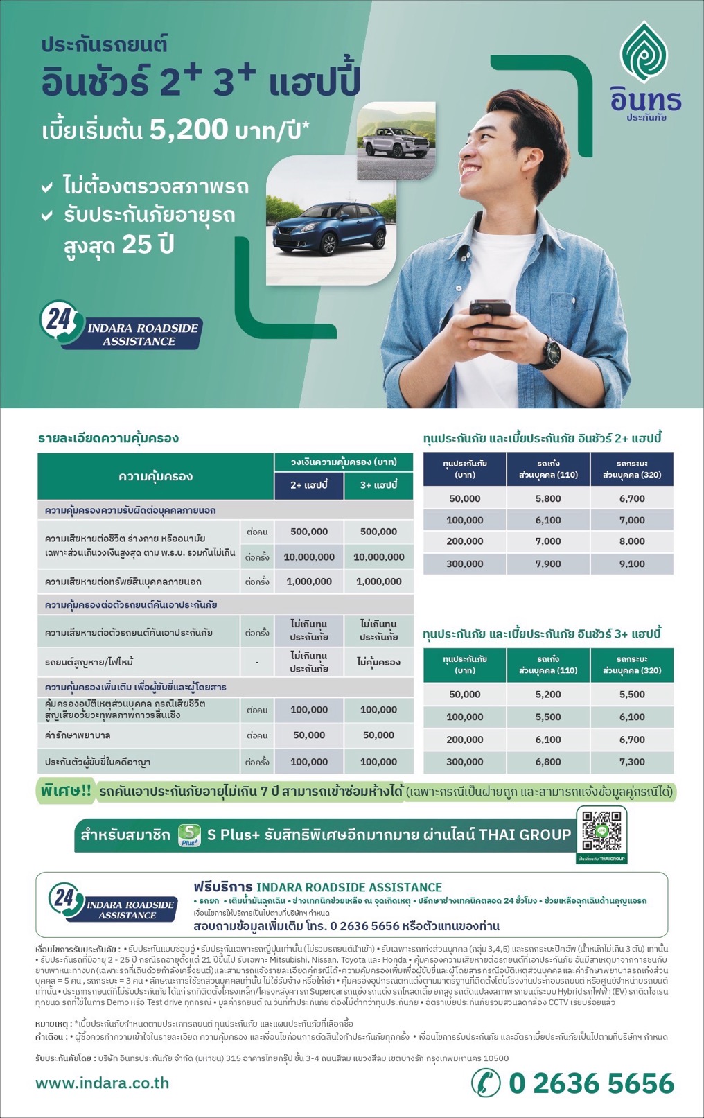 150-270 PV. ประกันรถยนต์ อินชัวร์ 2+ 3+ แฮปปี้
