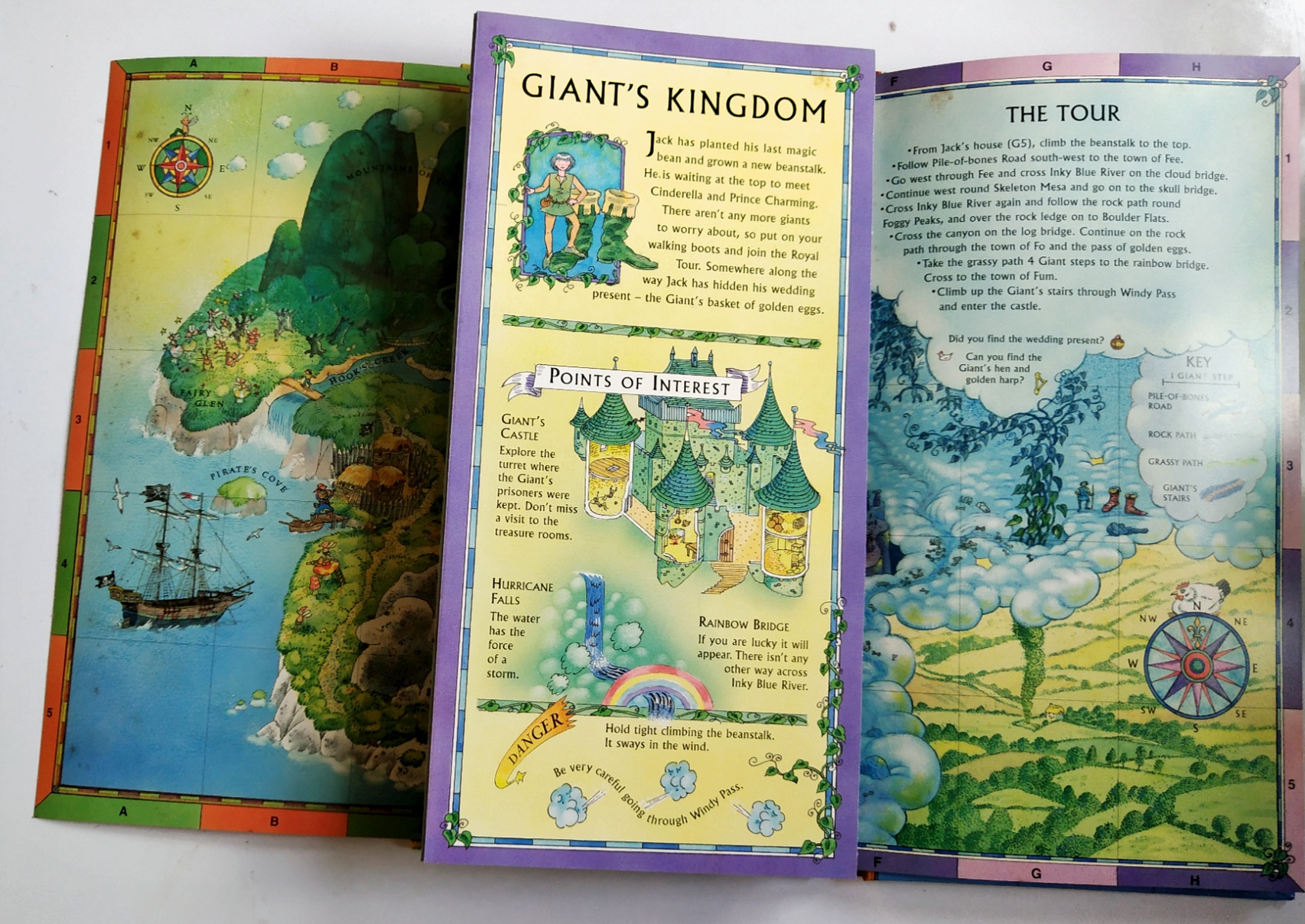 หนังสือภาพภาษาอังกฤษ Once Upon a Time,MAP BOOK "กาลครั้งหนึ่ง " แผนที่ ไกด์สู่ The Enchanted forest, The Giant Kingdom Neverland, The Land of Oz, Aladdin's Kingdom Wonderland และ ป๊อปอัพพระราชวัง ภาพโดย Peter Joyce ฉบับภาษาอังกฤษ