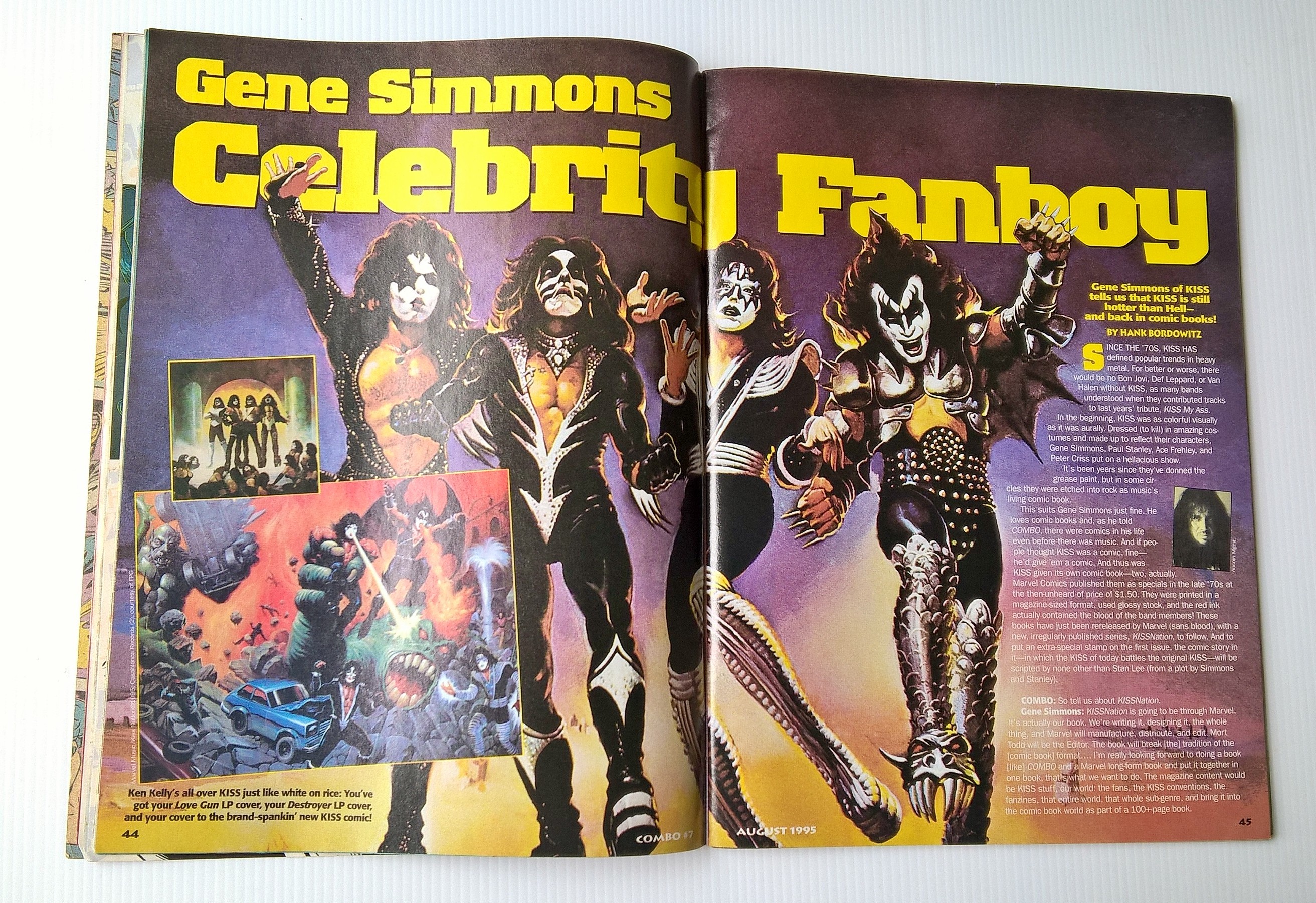 นิตยสารเก่าแนวการ์ตูน ฉบับภาษาอังกฤษ COMBO#8 ,September 1995 ในเล่ม Fleer MOVIE CARDS sets and boxes Original art and JAE LEE autographs Collectible PHONE CARDSS from dynamic forces j.scott Campbell GEN13 signed art LADY RAWHIDE GUARDIANS GAMING CARDS MIK