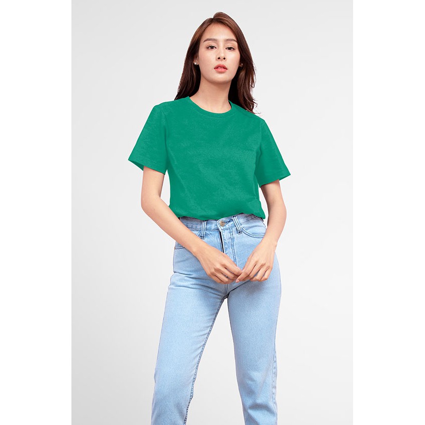 Noproblem Noproblem ยอดขาย No.1 รับประกัน ไม่ย้วย ไม่ยืด ผ้านุ่ม เสื้อยืด สีพื้น เสื้อยืดคอกลม สีเขียวสด