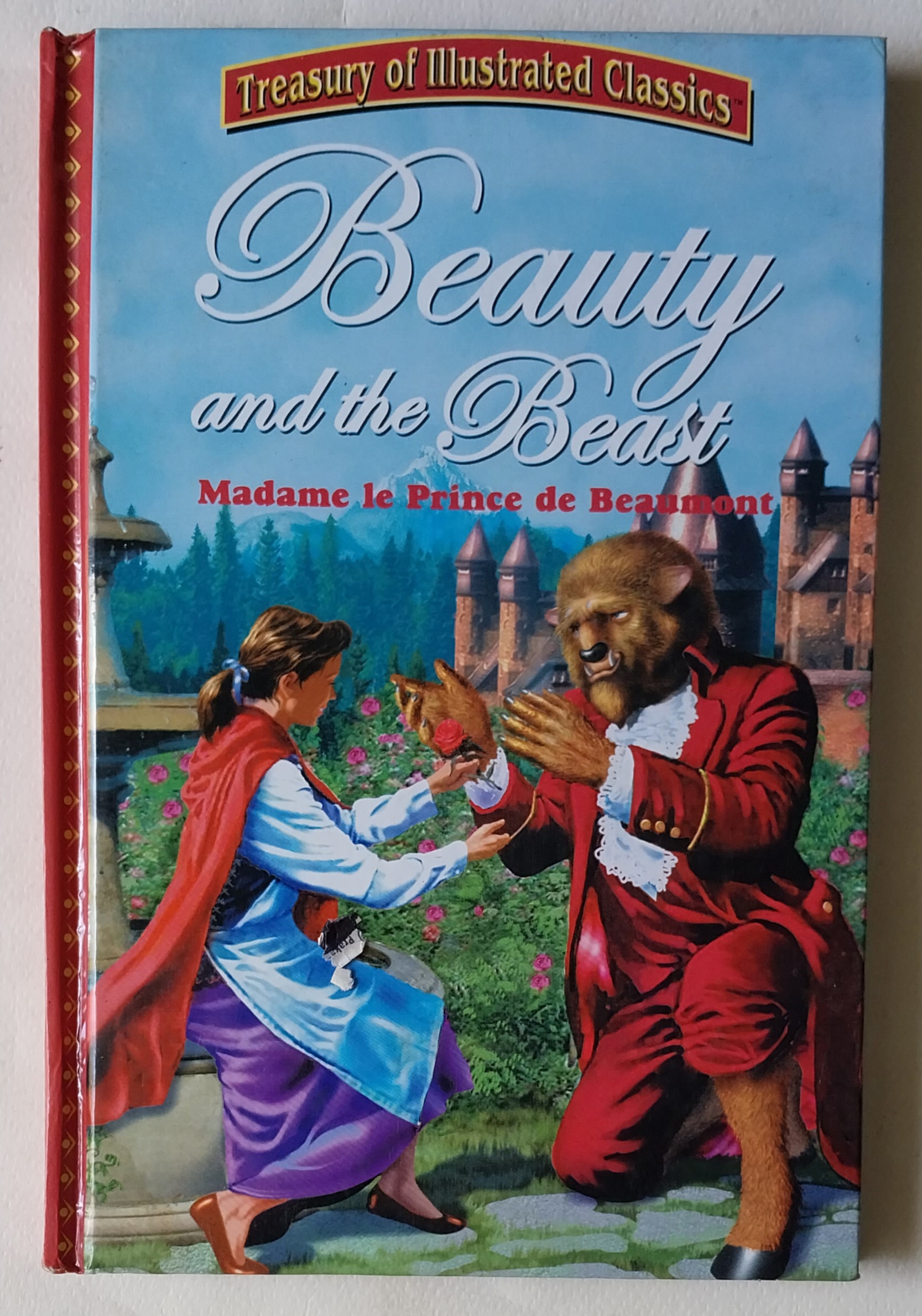 หนังสือนิทานภาษาอังกฤษ สภาพเก่าเก็บ บิวตี้แอนด์บีสต์ ปกแข็ง เนื้อหาขาวดำ พร้อมภาพประกอบทั้งเล่ม Treasury of Illustrated Classics ,Beauty and the Beast ,Madame le Prince de Beaumont,Modern Publishing