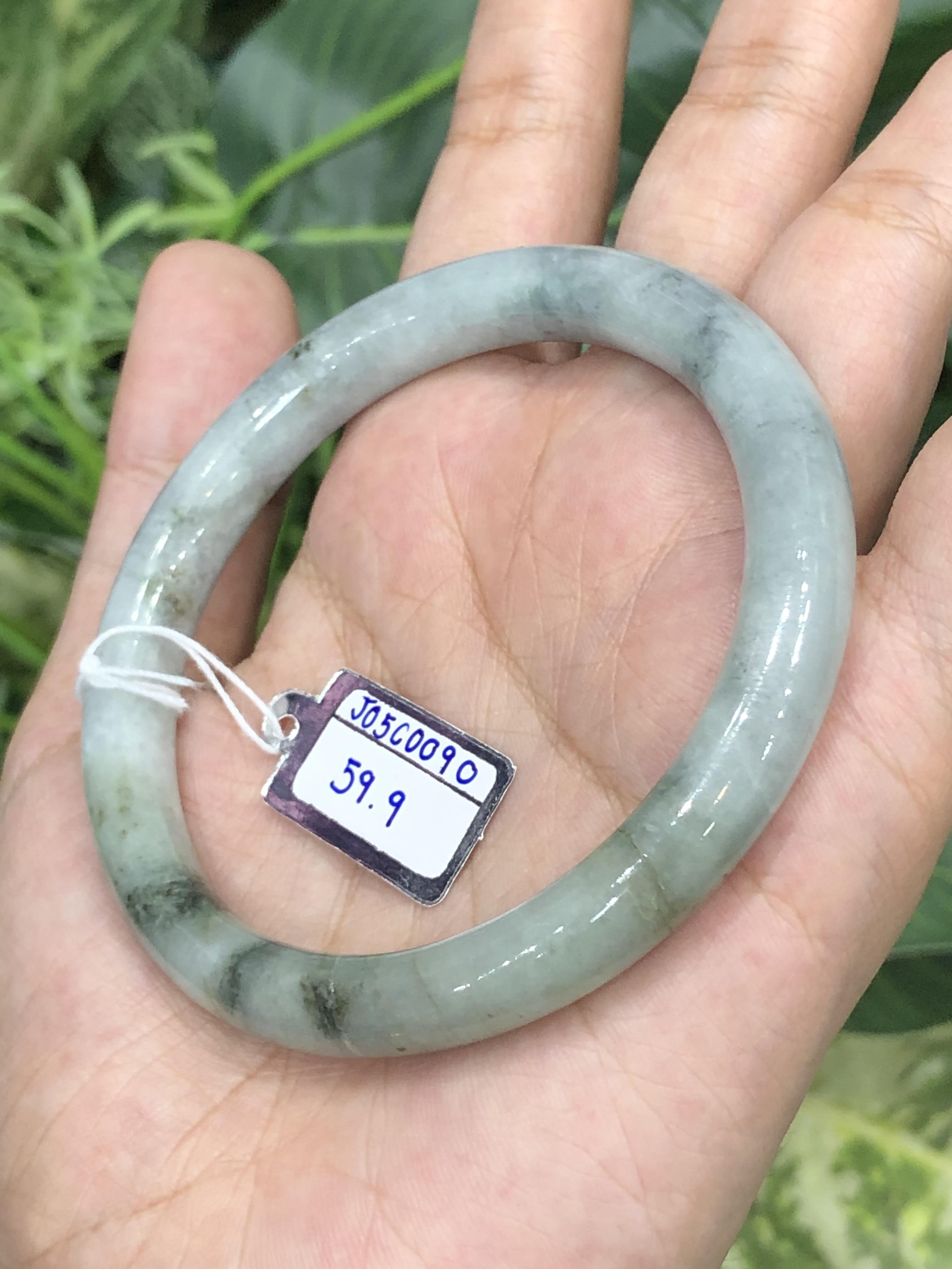 ๋J05C0090 หยก พม่า แท้ Jade กำไลหยก 59.9 มม. (Jade bracelet) พม่า (Myanmar)
