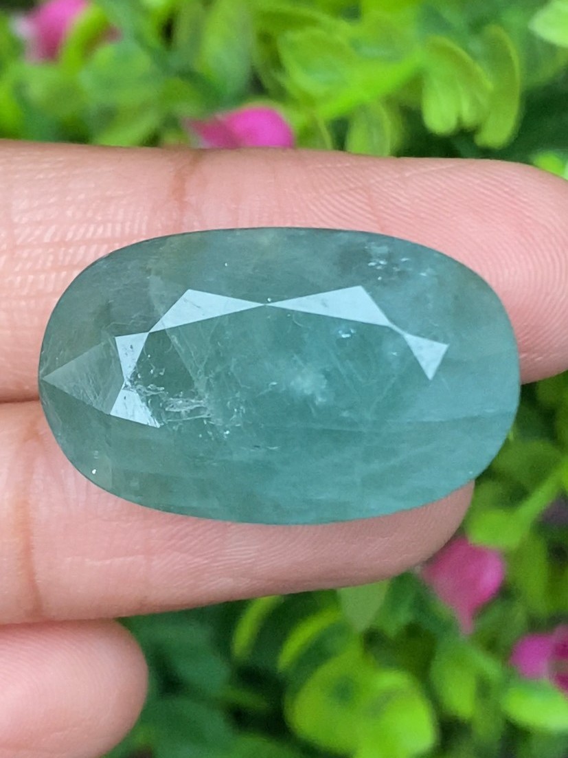 พลอย แกรนดิเดียร์ไรท์ Grandidierite 40.29 กะรัต (Cts.) พร้อมใบเซอร์ พลอยแท้ อัญมณีมงคลประจําวันเกิด เครื่องประดับพลอย