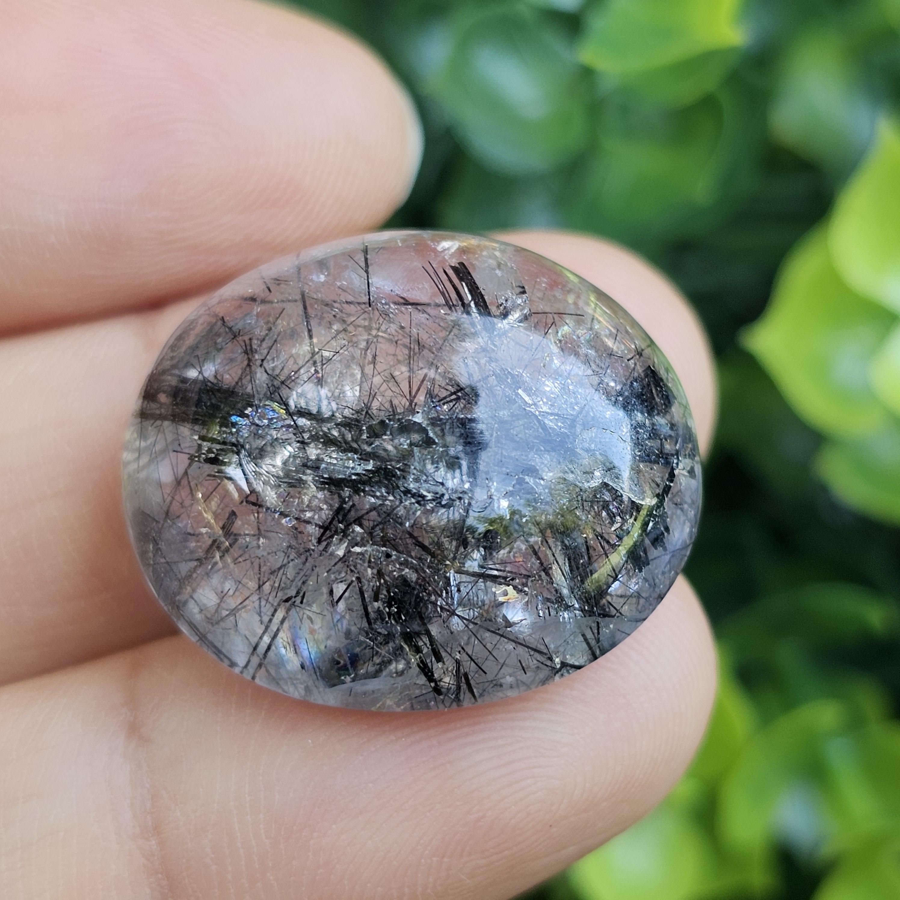 ไหมดำ ควอตซ์ แก้วขนเหล็ก Black Rutilated Quartz 42.51 กะรัต Cts. พลอยแท้ อัญมณีมงคลประจําวันเกิด เครื่องประดับพลอย