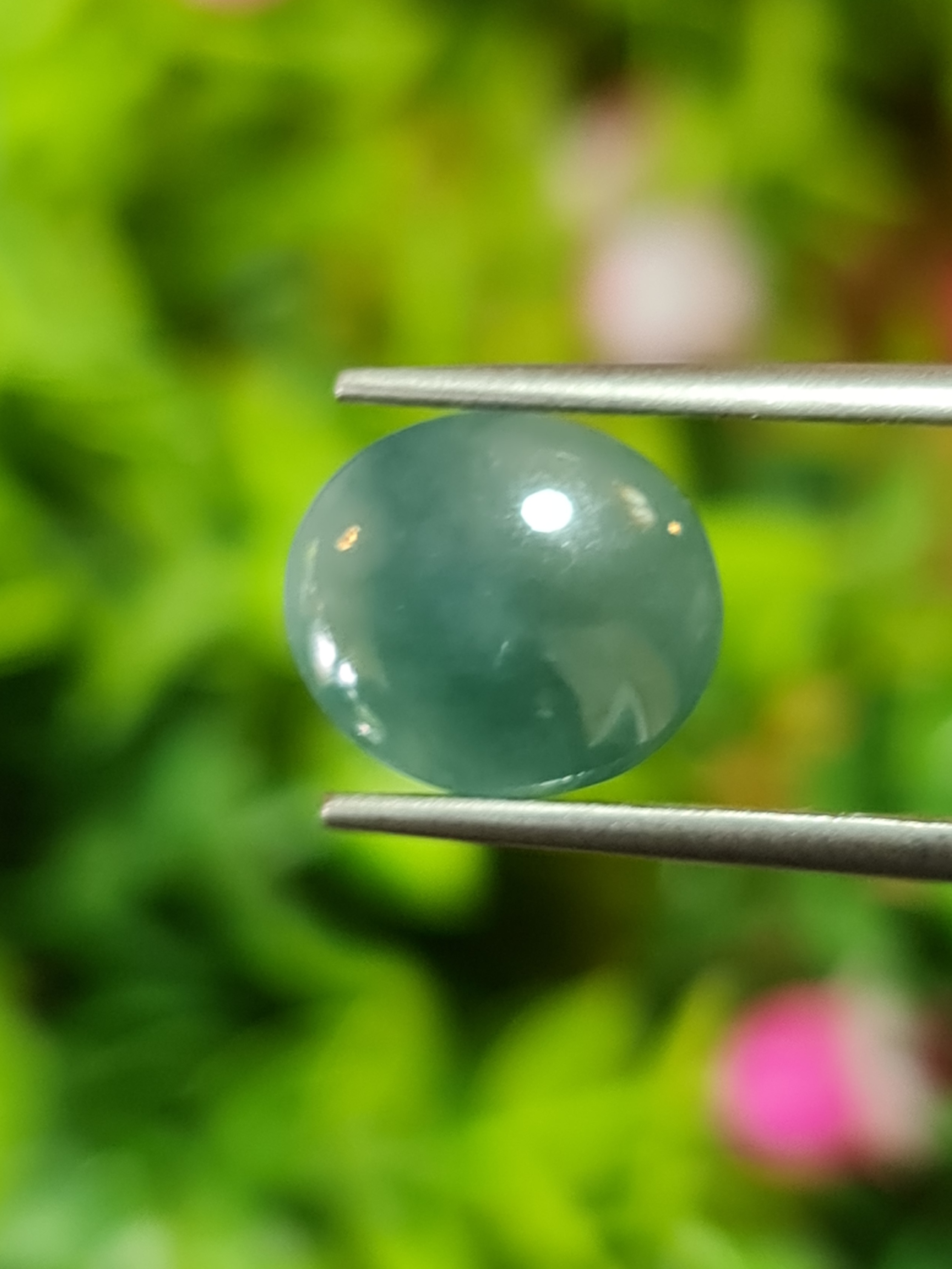 หยกพม่าเจียรนัย (Burmese jade ) 4.10 กะรัต หยกแท้ อัญมณีมงคลประจําวันเกิด เครื่องประดับหยก