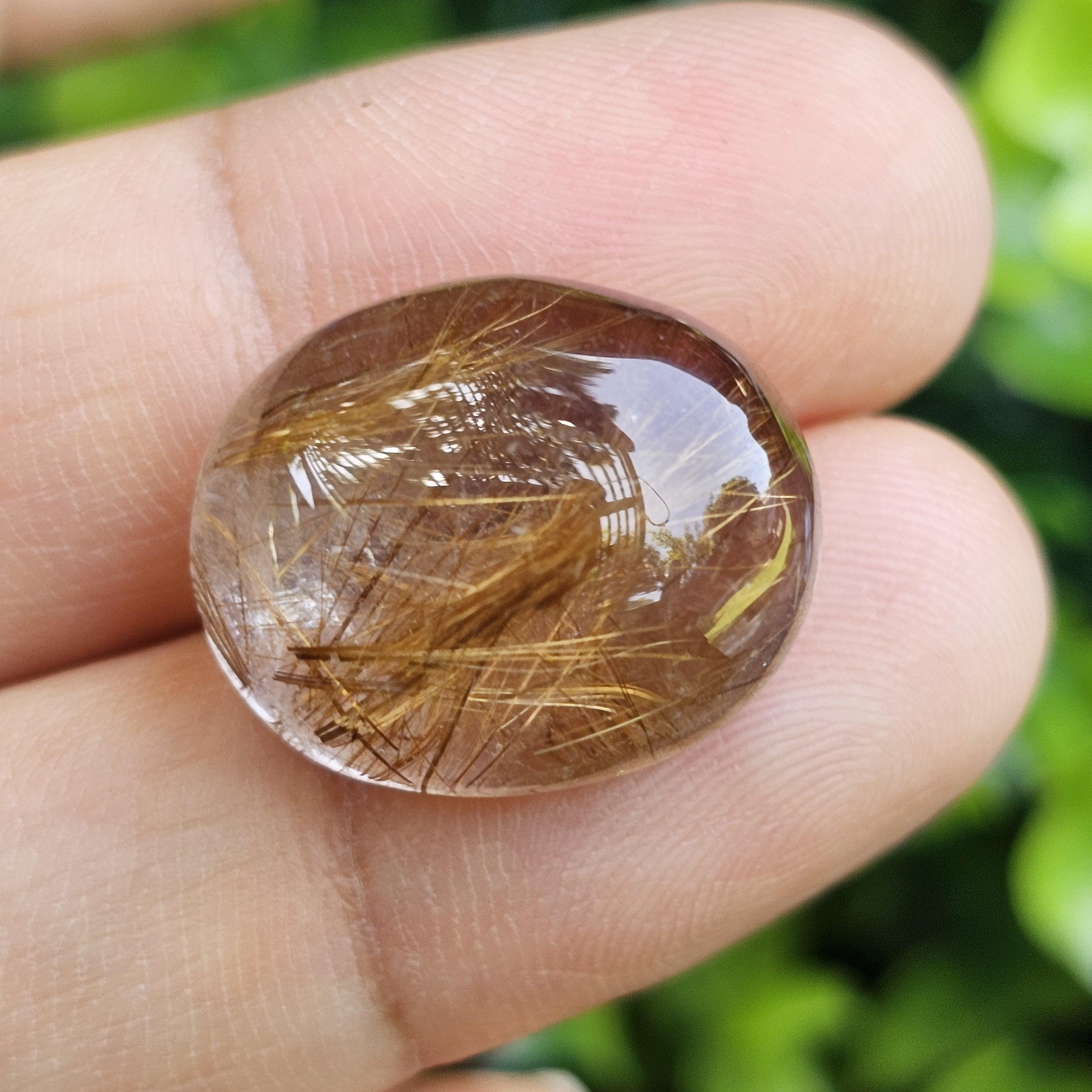 ไหมทอง ควอตซ์ Golden Rutilated Quartz 24.28 กะรัต Cts.พลอยแท้ อัญมณีมงคลประจําวันเกิด เครื่องประดับพลอย