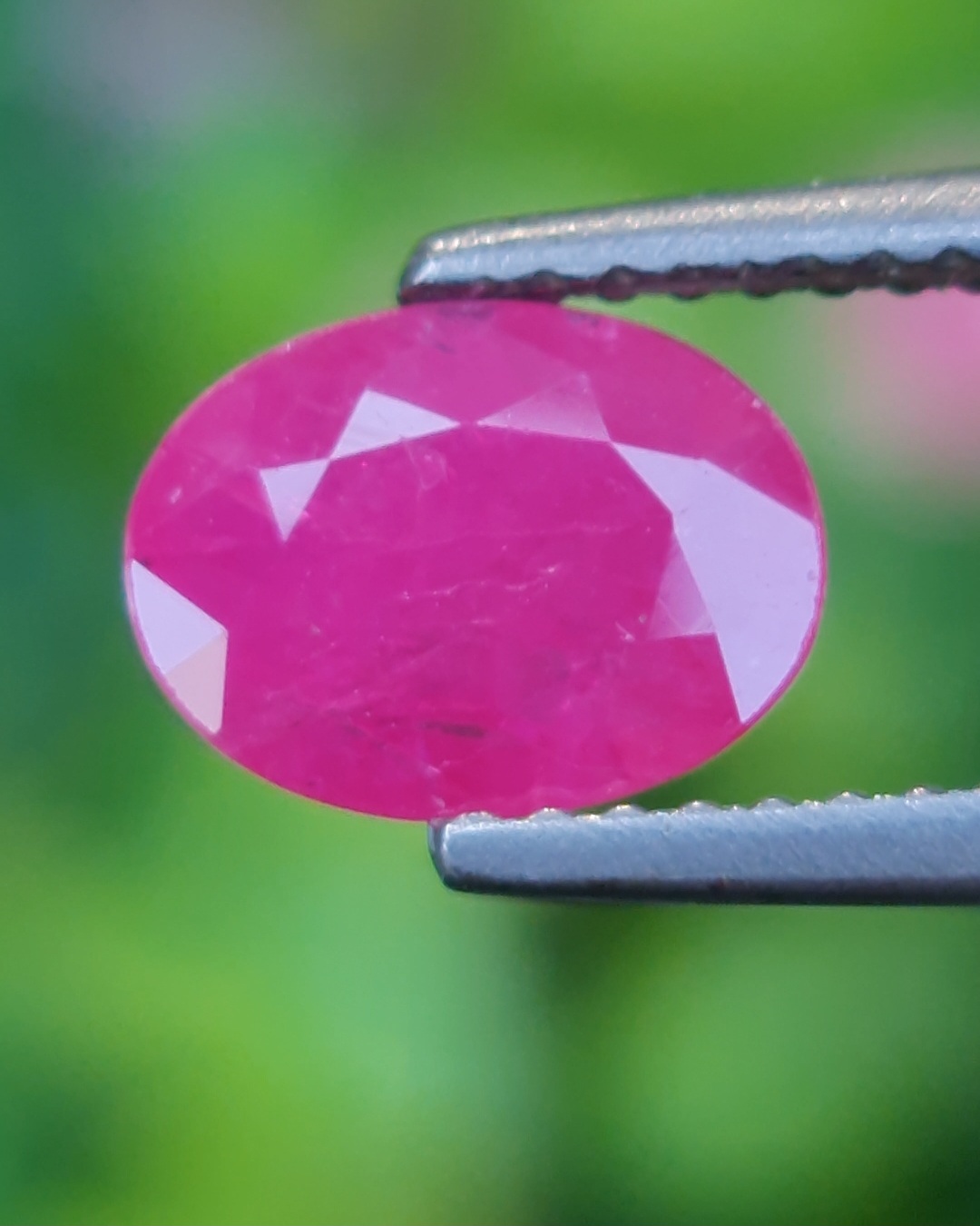 พลอย ทับทิม พม่า (Burmese Ruby Sapphire) 1.37 กะรัต พลอยแท้ อัญมณีมงคลประจําวันเกิด เครื่องประดับพลอย