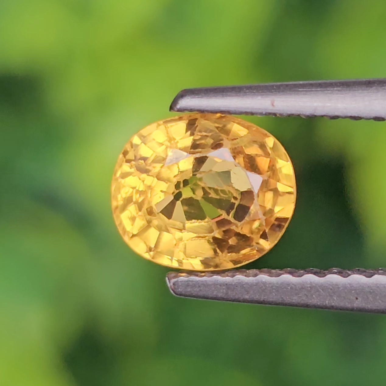 พลอย บุษราคัม yellow sapphire 1.33 กะรัต (Cts.) พลอยแท้ อัญมณีมงคลประจําวันเกิด เครื่องประดับพลอย
