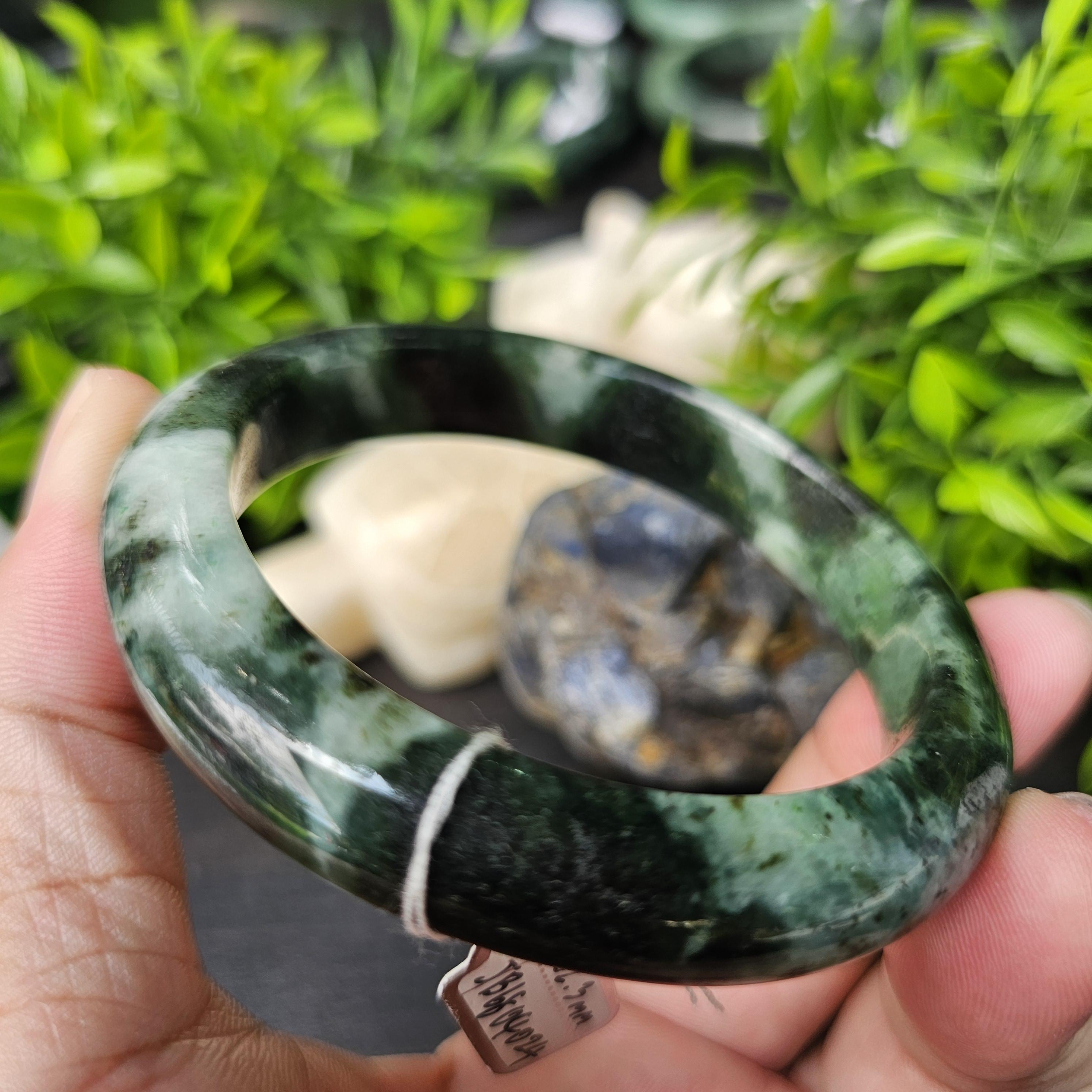 JB6804024 หยก พม่า แท้ Jade กำไลหยก 62.3 มม. (Jadeite bracelet) พม่า (Myanmar)