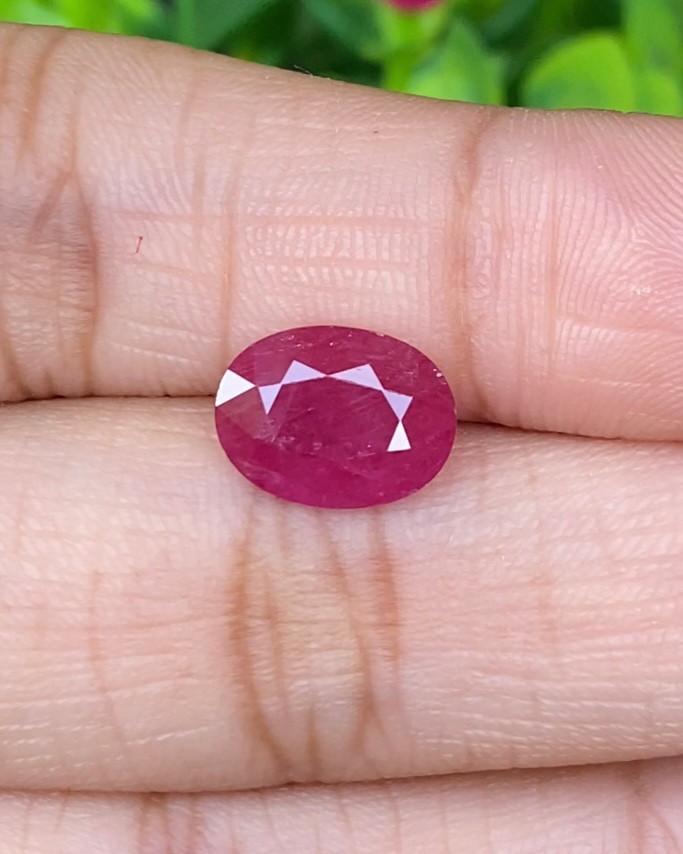 พลอย ทับทิม (Ruby Sapphire) 3.21 กะรัต (Cts.) พลอยแท้ อัญมณีมงคลประจําวันเกิด เครื่องประดับพลอย