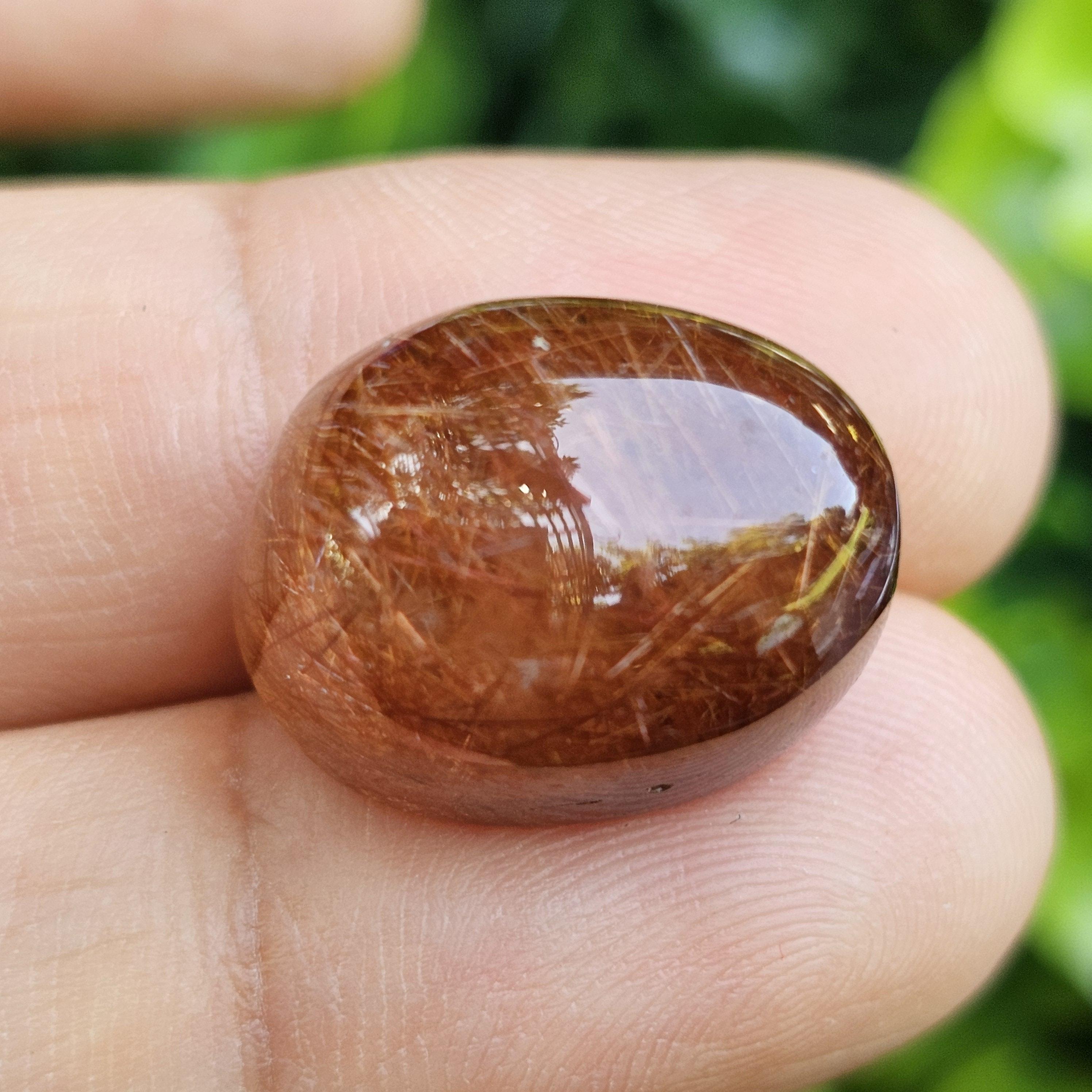 ไหมทอง ควอตซ์ Golden Rutilated Quartz 25.0 กะรัต Cts.พลอยแท้ อัญมณีมงคลประจําวันเกิด เครื่องประดับพลอย