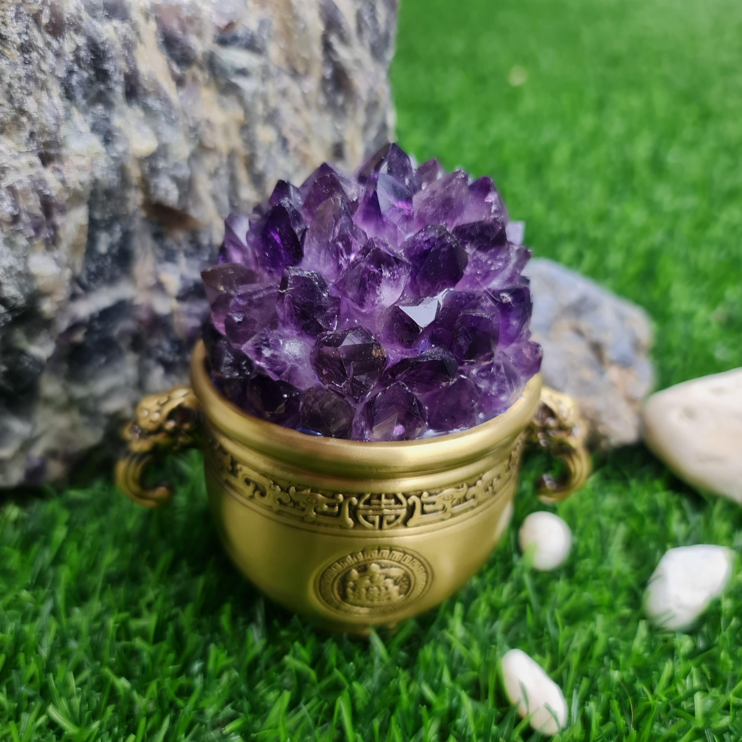 ก้อน ผลึก อเมทิส Amethyst พลอยแท้ อัญมณีมงคลประจําวันเกิด เครื่องประดับพลอย