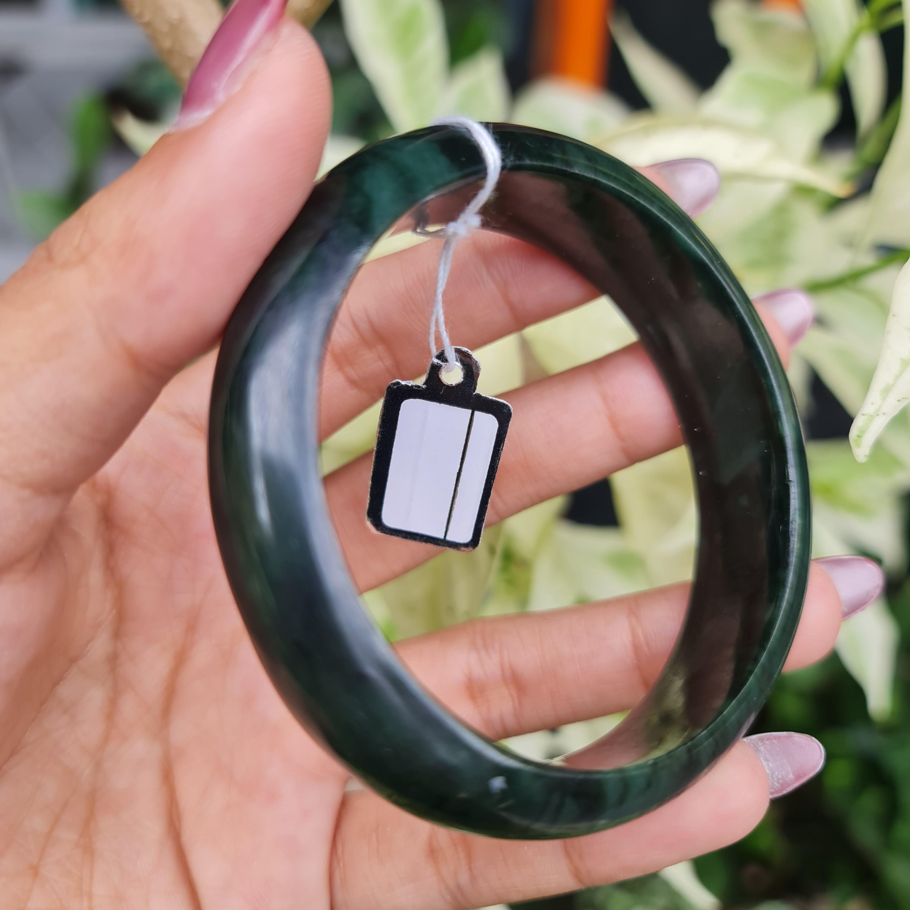 JB6804072 หยก พม่า แท้ Jade กำไลหยก 57.4 มม. (Jadeite bracelet) พม่า (Myanmar)