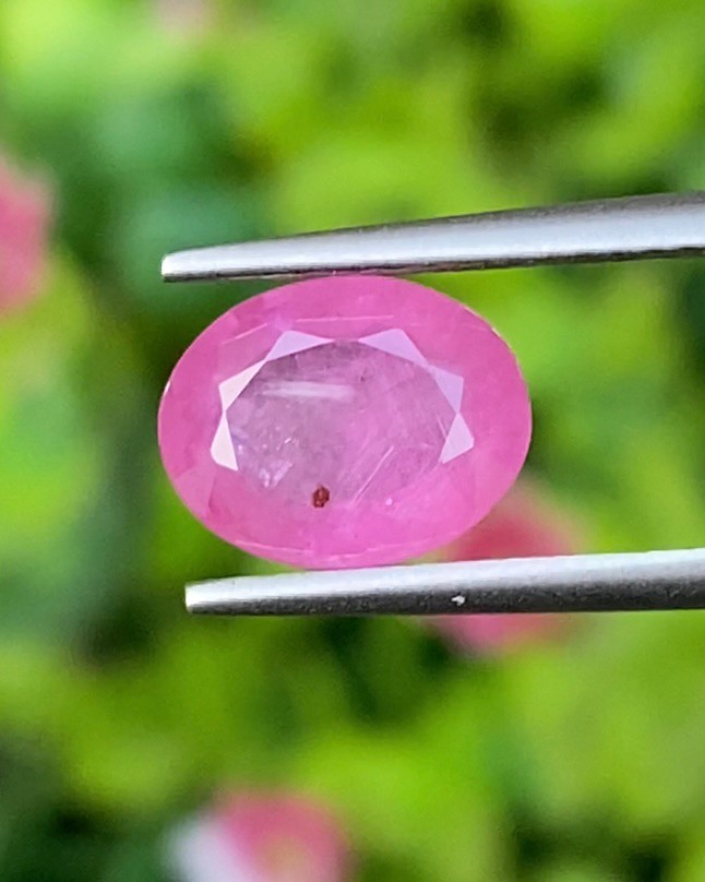 พลอย ชมพู พิ้ง แซฟไฟร์ Pink Sapphire 2.59 กะรัต พลอยแท้ อัญมณีมงคลประจําวันเกิด เครื่องประดับพลอย