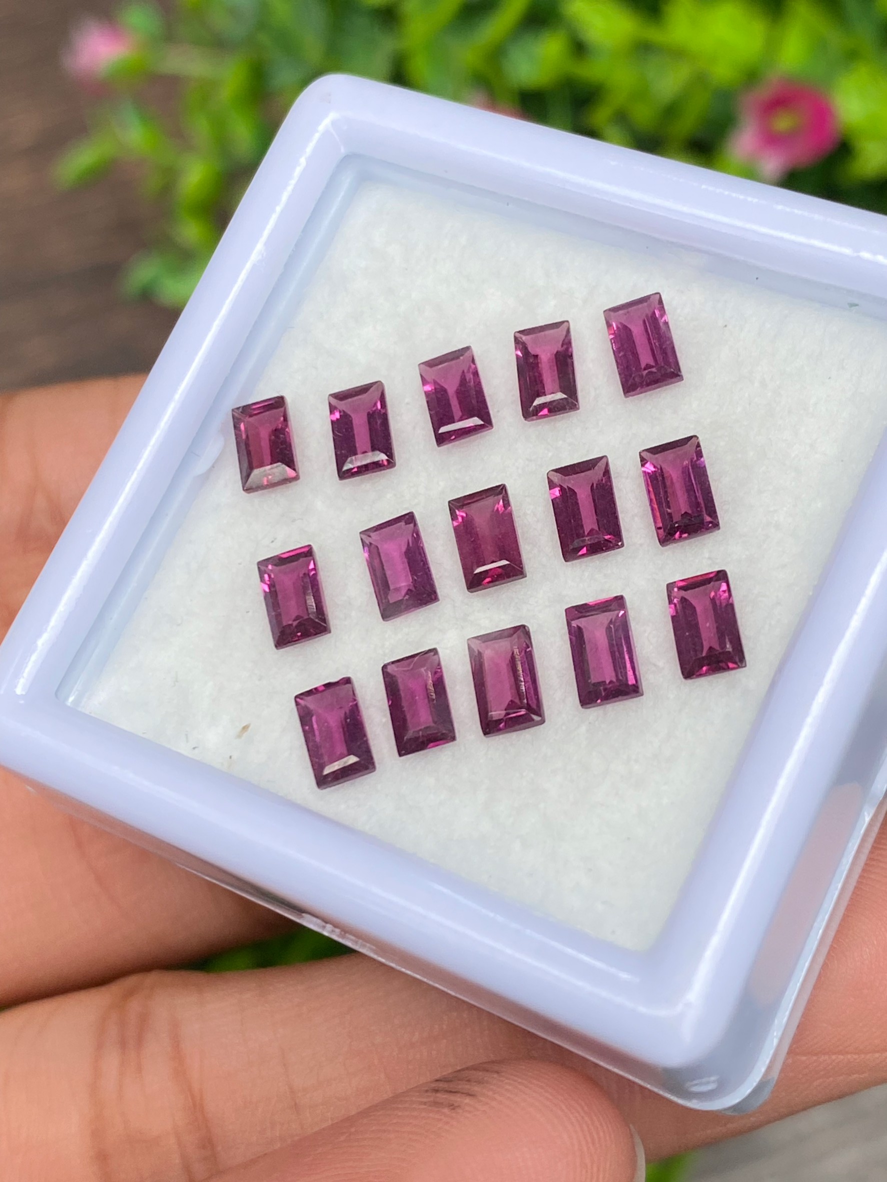 พลอย โรโดไลต์ กาเน็ท Rhodolite Garnet 15 เม็ด Pcs. 5.38 กะรัต Cts.พลอยแท้ อัญมณีมงคลประจําวันเกิด เครื่องประดับพลอย