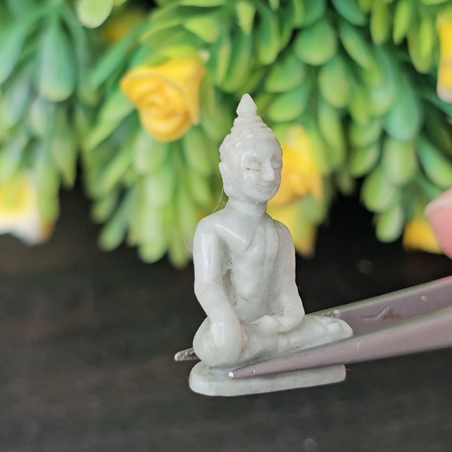 หยก แกะสลัก รูป พระ (Burmese jadeite) 17.77 กะรัต (cts.) หยก พม่า แท้