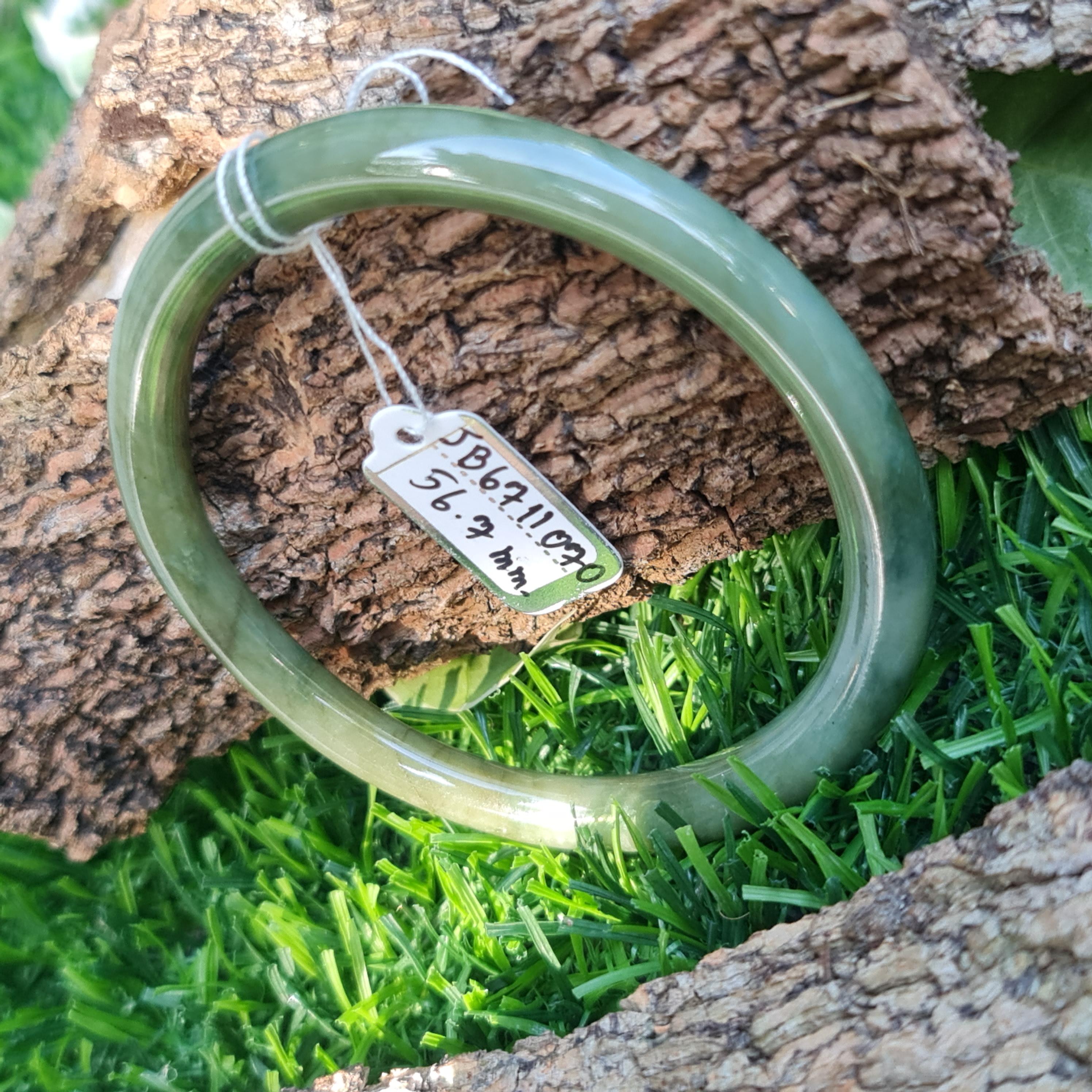 JB6711070 หยก พม่า แท้ Jade กำไลหยก 56.7 มม. (Jadeite bracelet) พม่า (Myanmar)