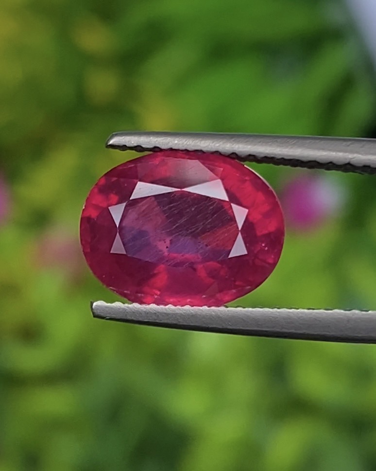 พลอย ทับทิม (Ruby Sapphire) 3.80 กะรัต (Cts.) พลอยแท้ อัญมณีมงคลประจําวันเกิด เครื่องประดับพลอย