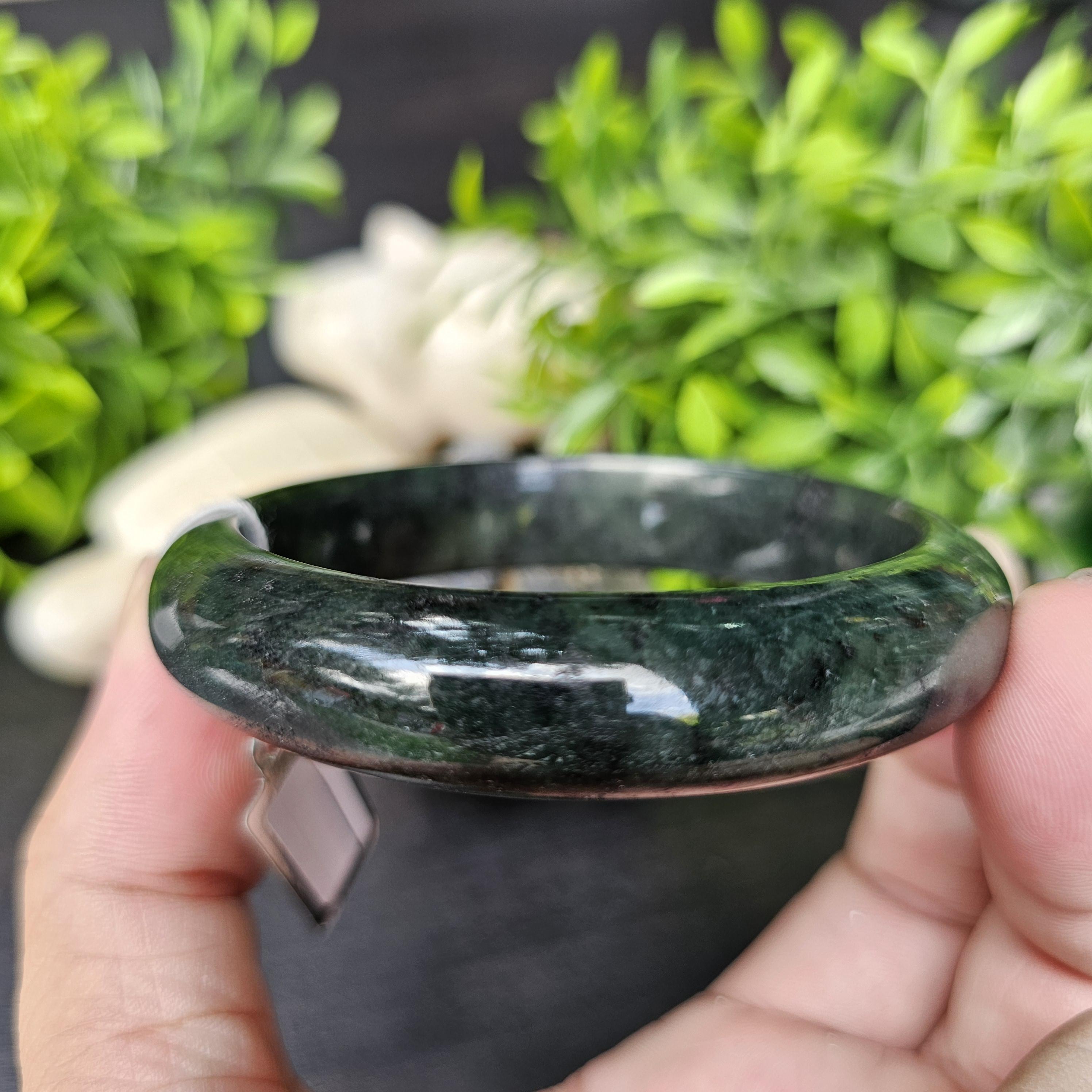 JB6804049 หยก พม่า แท้ Jade กำไลหยก 62.3 มม. (Jadeite bracelet) พม่า (Myanmar)