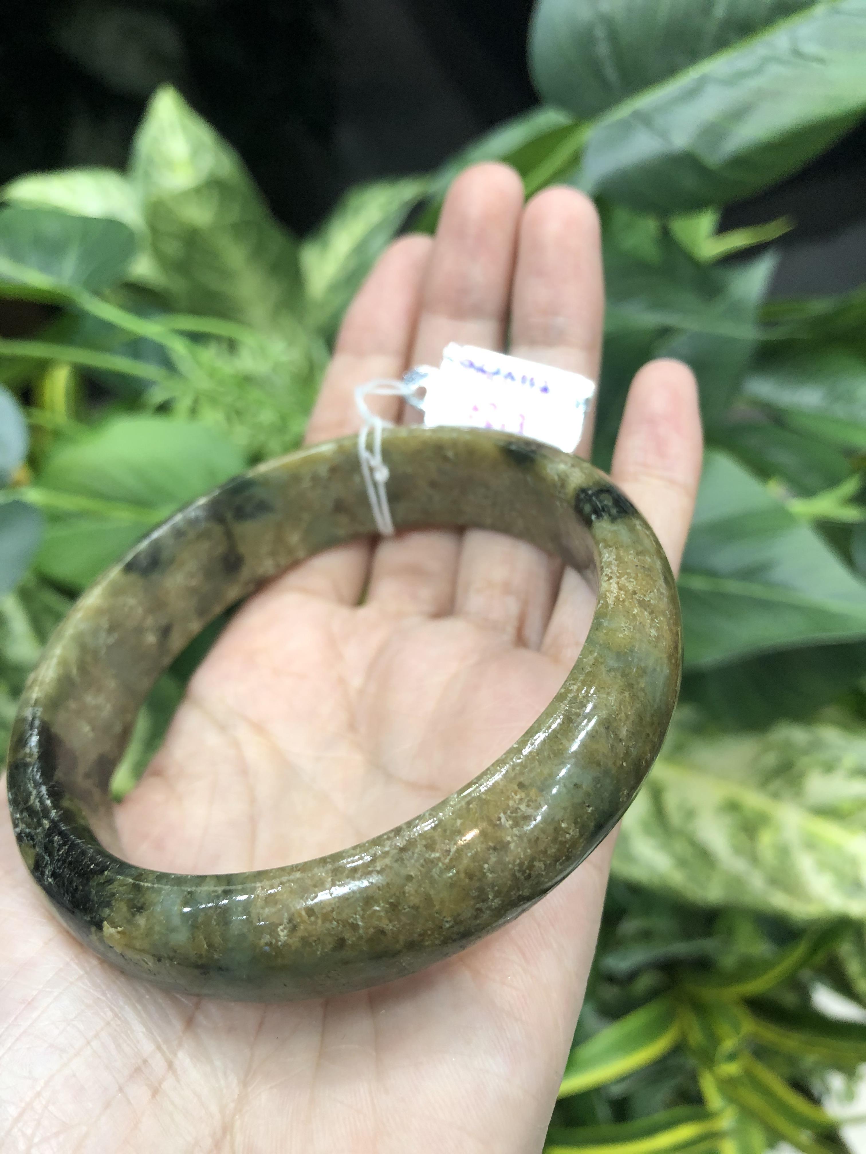 ๋J05C0117 หยก พม่า แท้ Jade กำไลหยก 62.3 มม (Jade bracelet) พม่า (Myanmar)