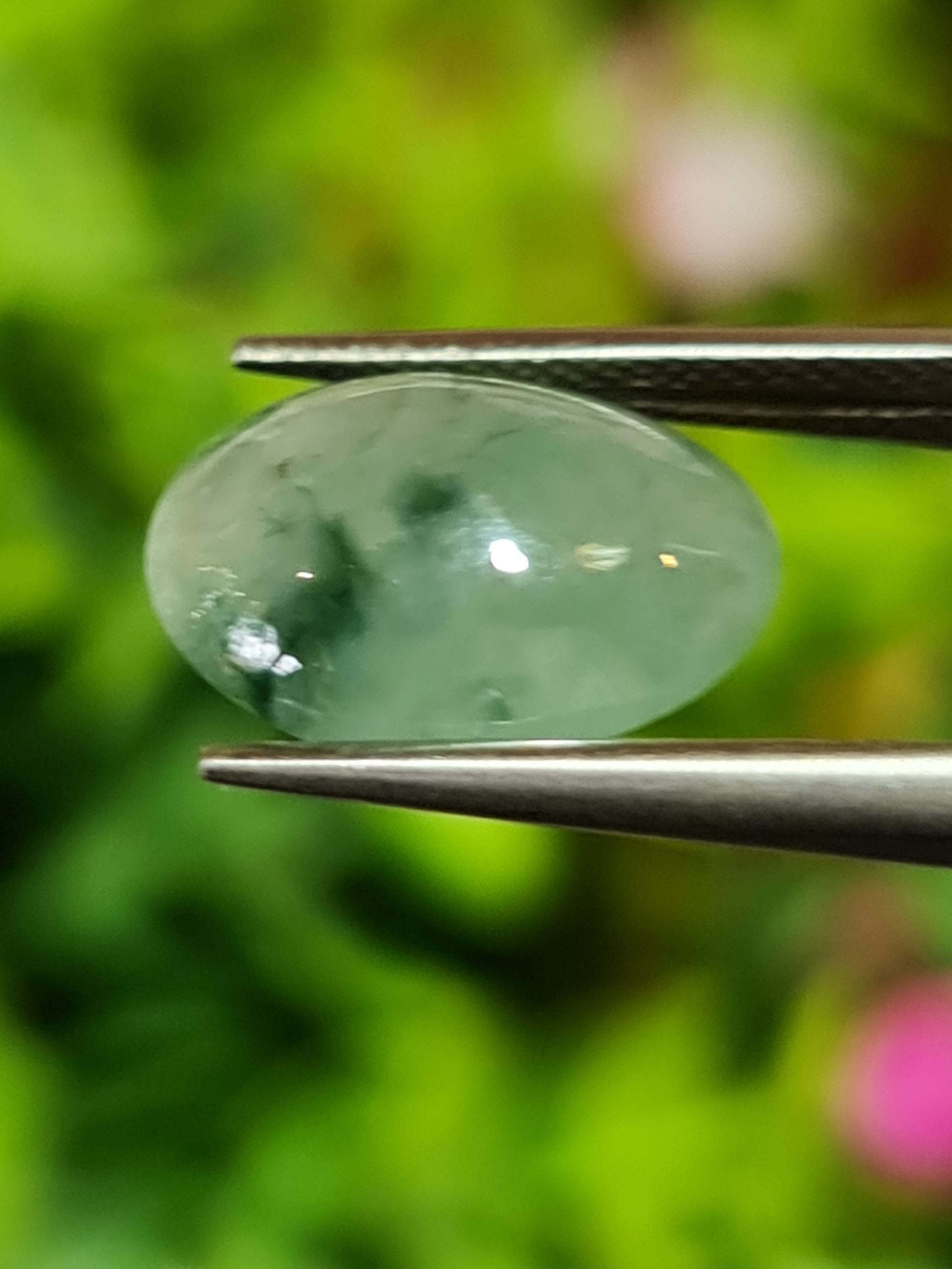 หยกพม่าเจียรนัย (Burmese jade ) 4.78 กะรัต หยกแท้ อัญมณีมงคลประจําวันเกิด เครื่องประดับหยก