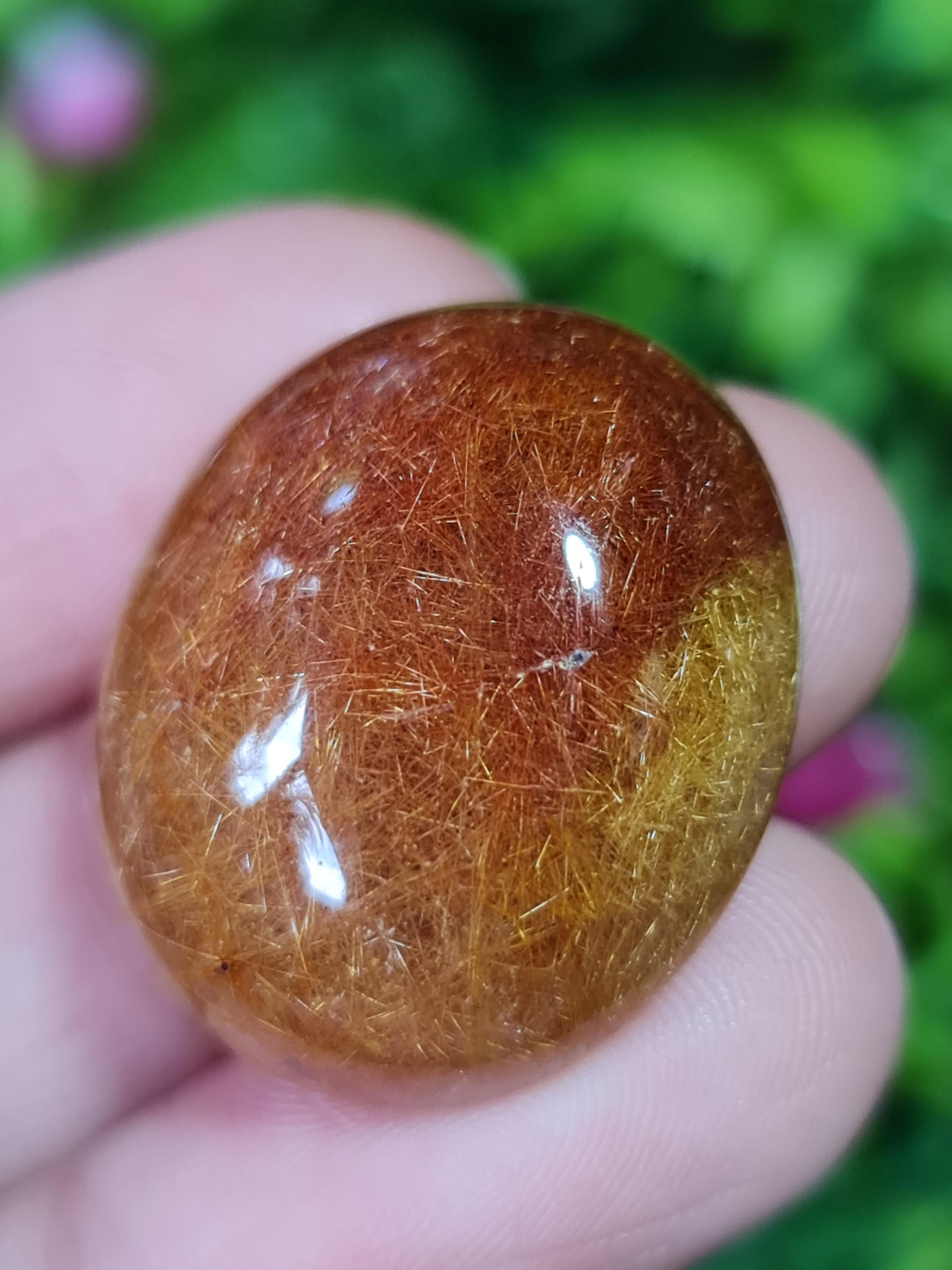 ไหมทอง ควอตซ์ Golden Rutilated Quartz 41.04 กะรัต Cts.พลอยแท้ อัญมณีมงคลประจําวันเกิด เครื่องประดับพลอย