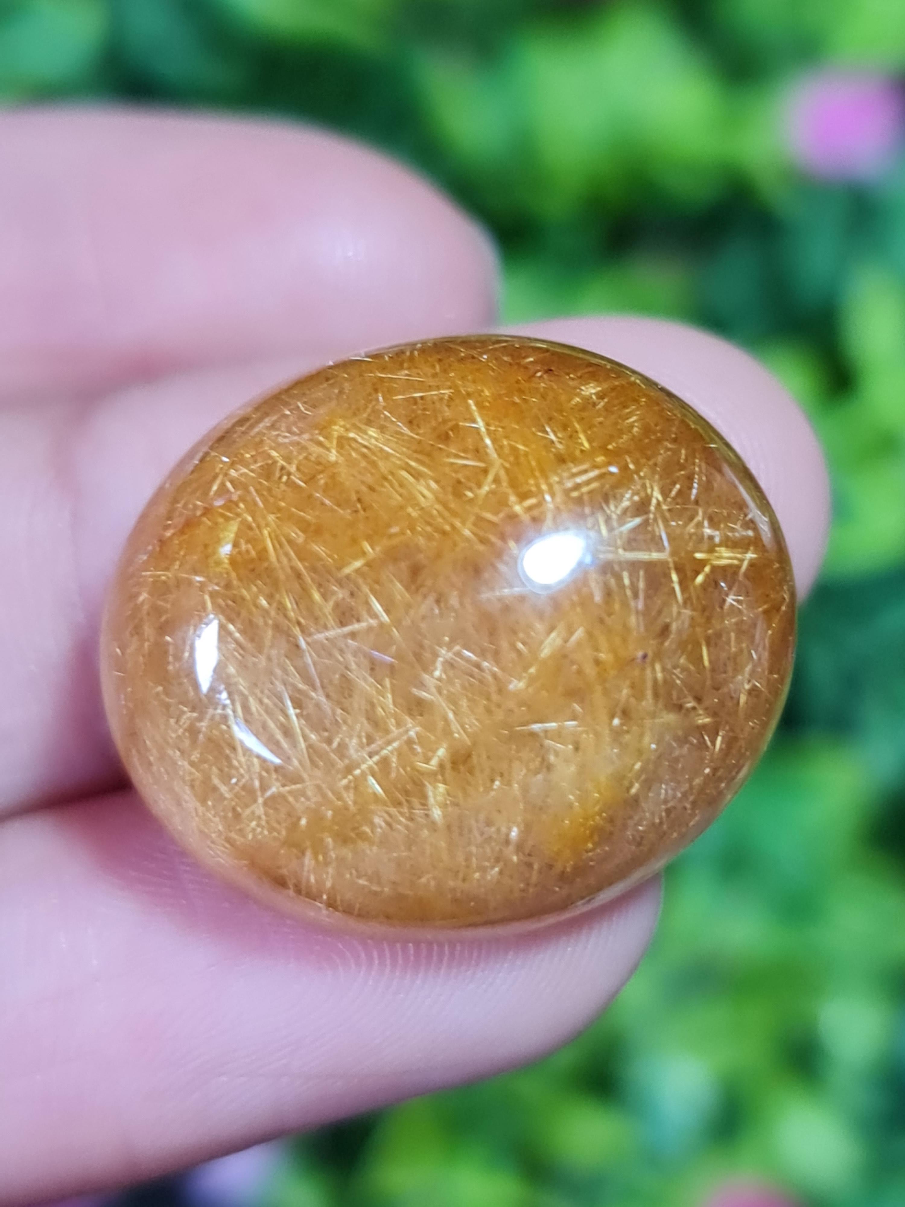 ไหมทอง ควอตซ์ Golden Rutilated Quartz 48.62 กะรัต Cts.พลอยแท้ อัญมณีมงคลประจําวันเกิด เครื่องประดับพลอย