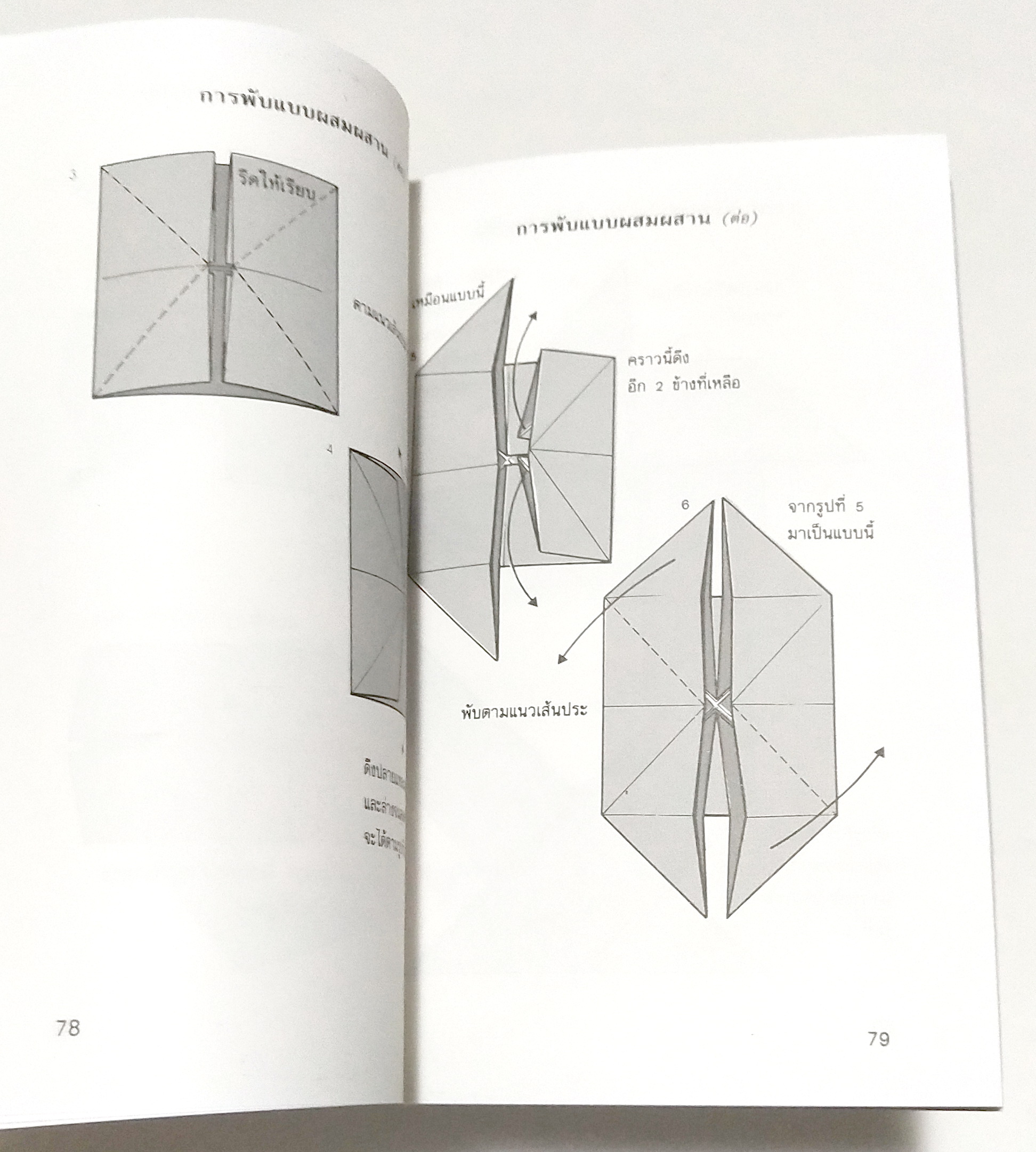 หนังสือ คู่มือการพับกระดาษแบบญี่ปุ่นด้วยตนเอง**หน้าสุดท้ายมีรอยคราบสก๊อตเทป "ศิลปะการพับกระดาษ" แปลและเรียบเรียงโดย ม.พุ่มสุวรรณ พิมพ์ครั้งที่5 ธันวาคม 2551 จาก TEACH YOURSELF ORIGAMI ของ ROBERT HARBIN