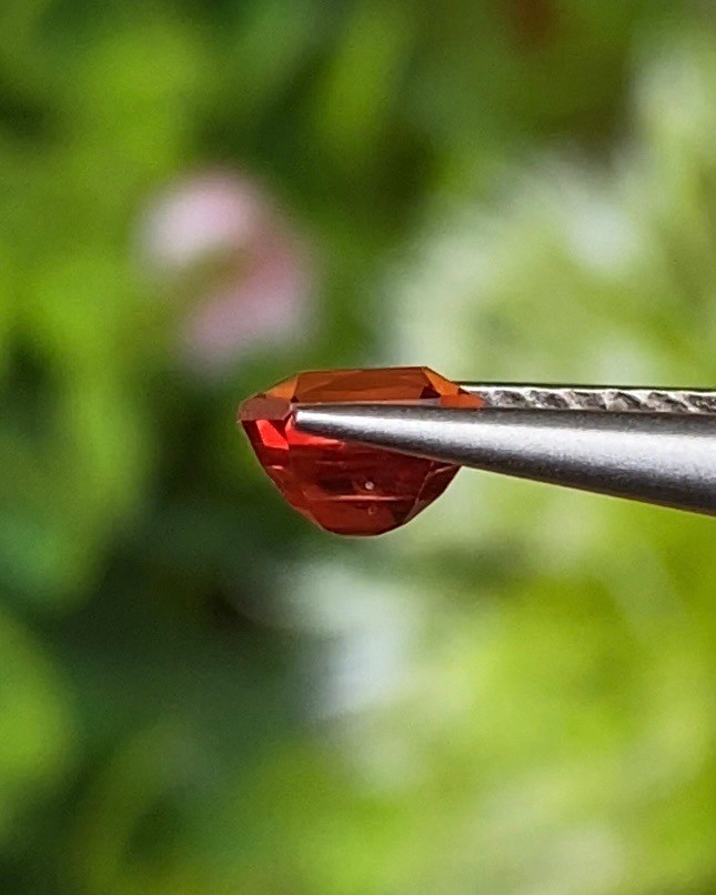 พลอย ออเรนจ์ แซฟไฟร์ Orange Sapphire 0.82 กะรัต (Cts.) พลอยแท้ อัญมณีมงคลประจําวันเกิด เครื่องประดับพลอย