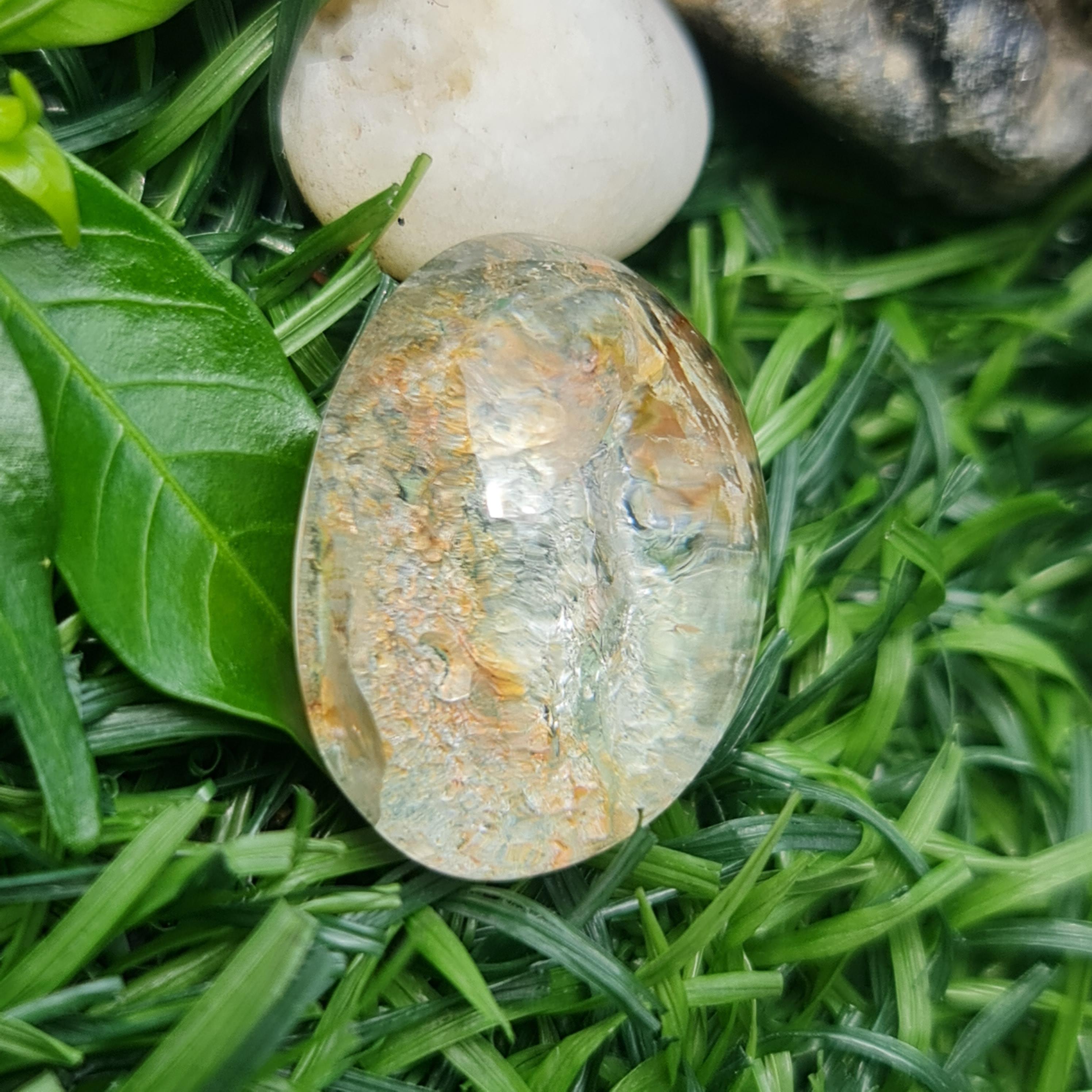 โป่งข่าม ควอตซ์ Rutilated Quartz 33.32 กะรัต Cts. พลอยแท้ อัญมณีมงคลประจําวันเกิด เครื่องประดับพลอย