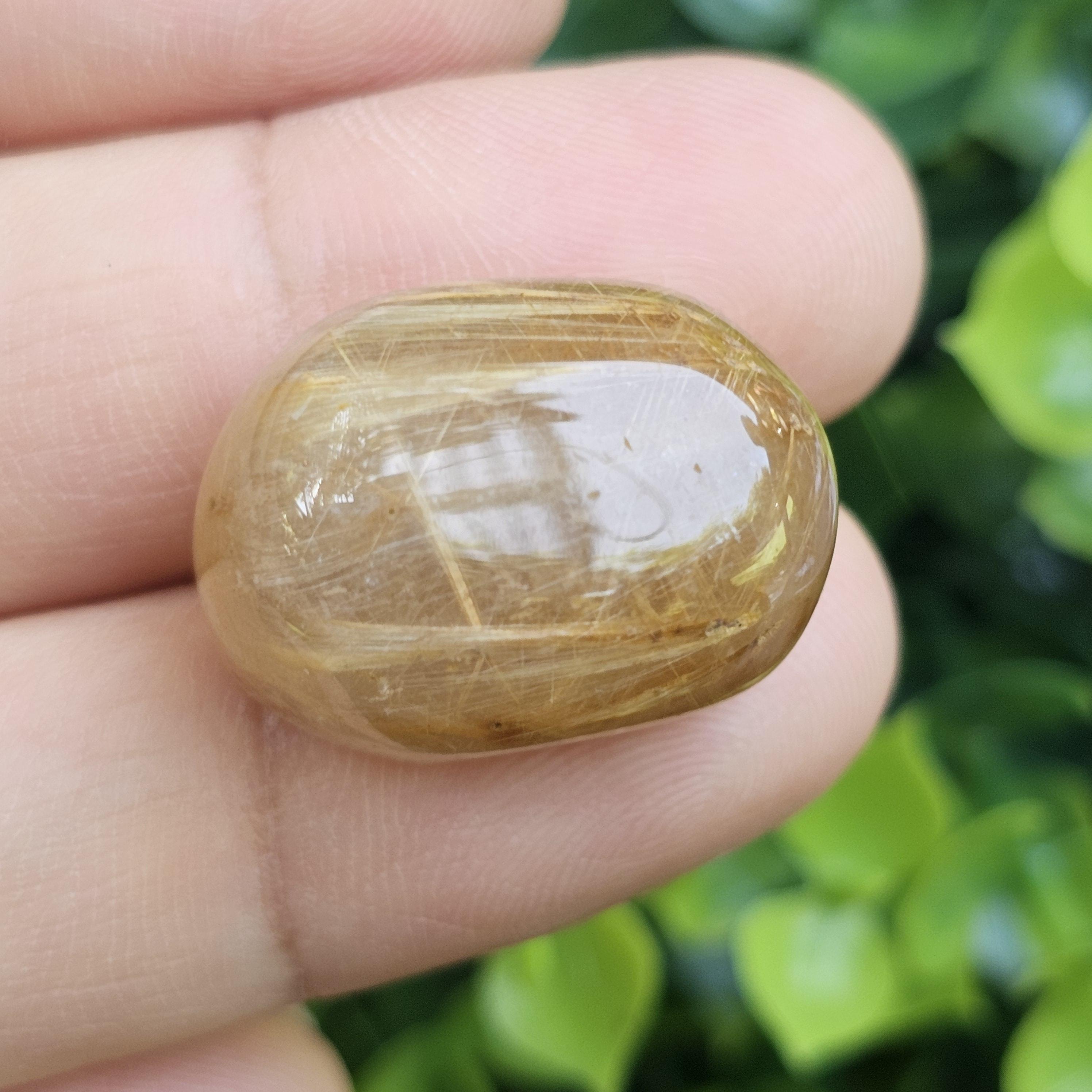 ไหมทอง ควอตซ์ Golden Rutilated Quartz 40.92 กะรัต Cts.พลอยแท้ อัญมณีมงคลประจําวันเกิด เครื่องประดับพลอย