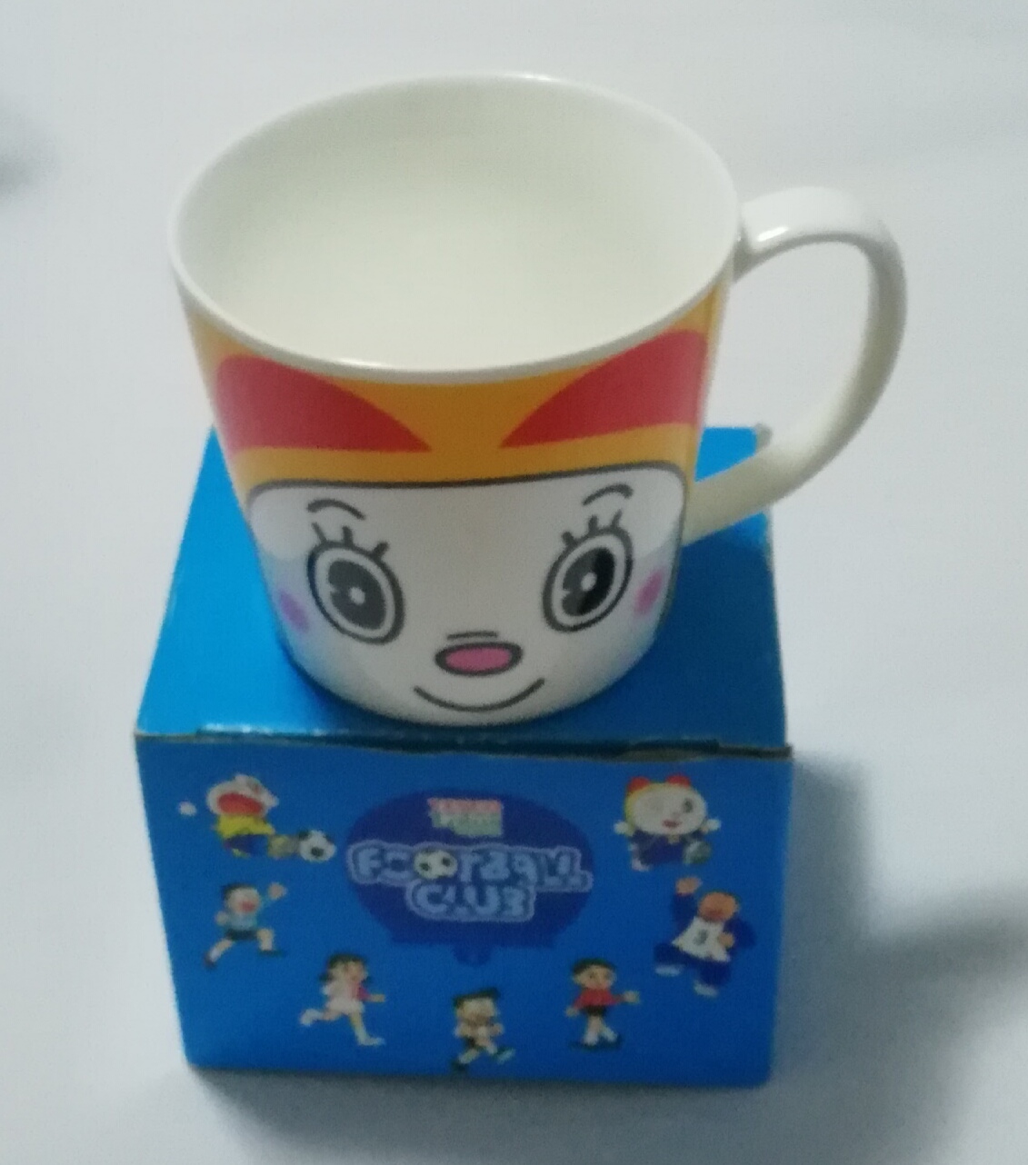 แก้วเซรามิก ลายโดเรมี่ Dorami ของสะสมแลกซื้อจากเทสโก้โลตัส กล่องมีตำหนิ โปรดตรวจสอบทุกภาพ