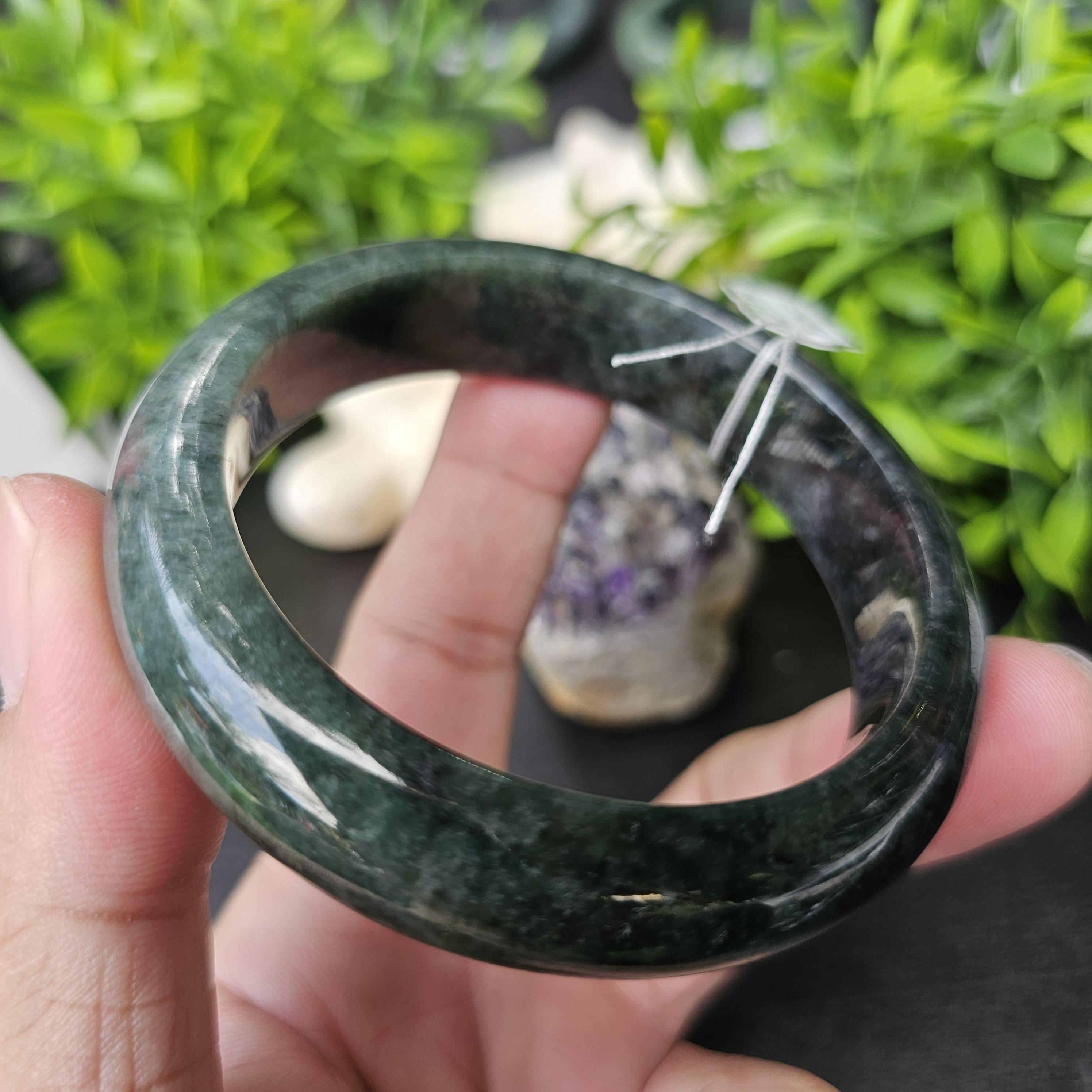 JB68041022 หยก พม่า แท้ Jade กำไลหยก 60.4 มม. (Jadeite bracelet) พม่า (Myanmar)