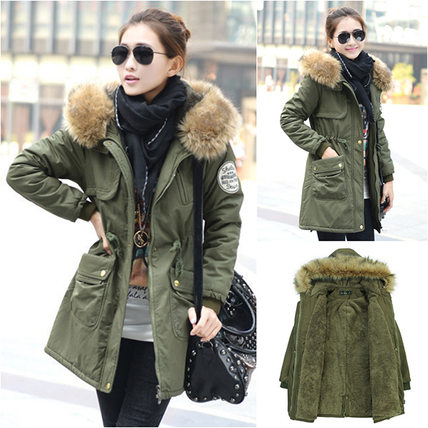 เสื้อโค้ทกันหนาวรุ่นหนาใส่ติดลบ ซับขนนุ่มเต็มตัว มีฮู้ดแต่งเฟอร์ถอดได้ (11719X)