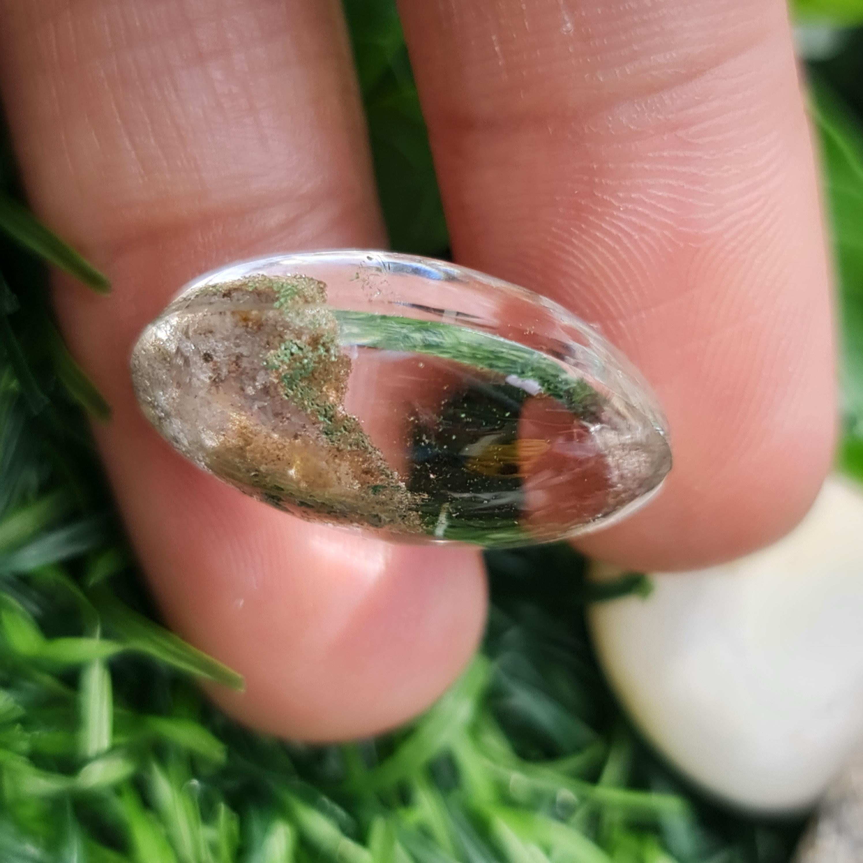 โป่งข่าม ควอตซ์ Rutilated Quartz 22.32 กะรัต Cts. พลอยแท้ อัญมณีมงคลประจําวันเกิด เครื่องประดับพลอย