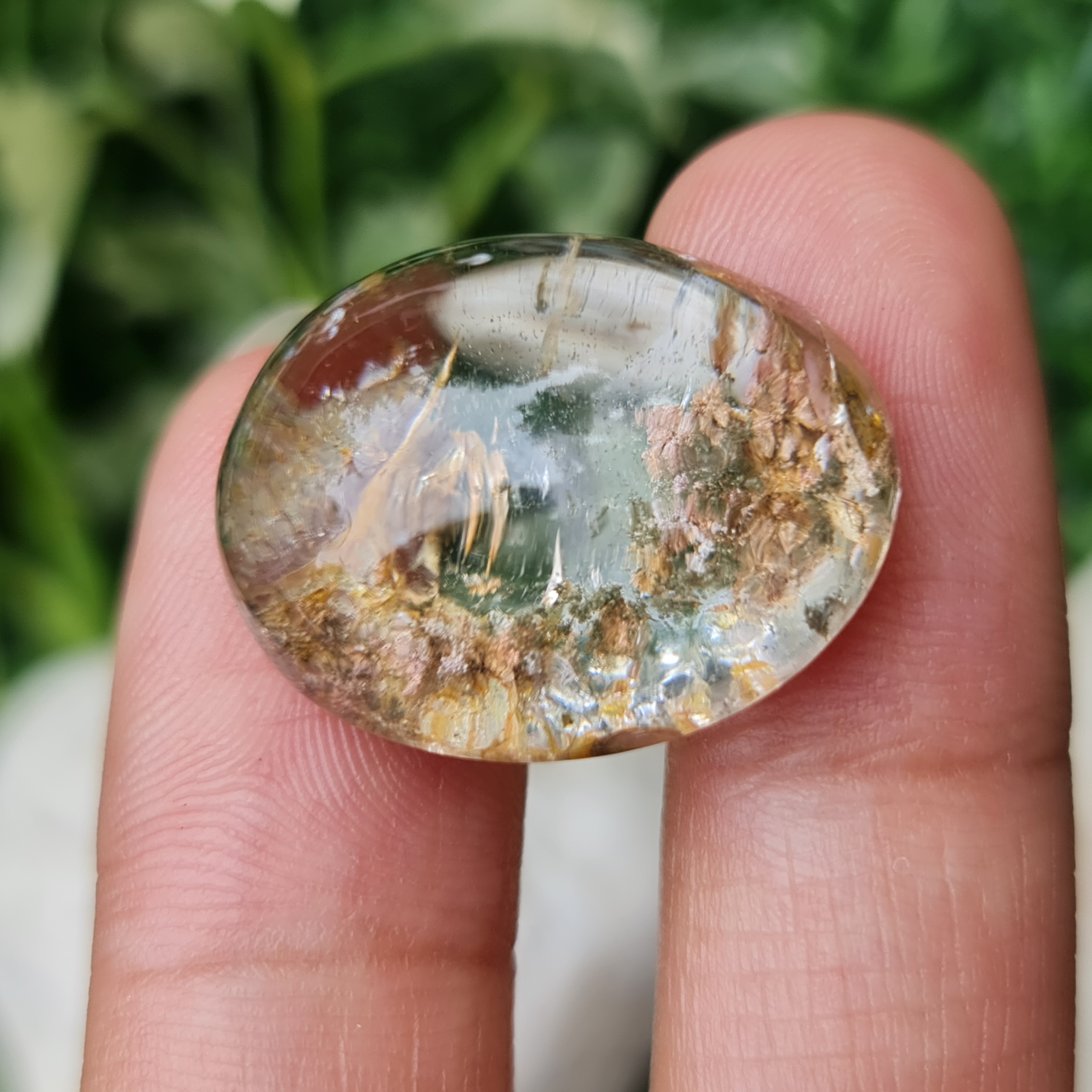 โป่งข่าม ควอตซ์ Rutilated Quartz 39.49 กะรัต Cts. พลอยแท้ อัญมณีมงคลประจําวันเกิด เครื่องประดับพลอย
