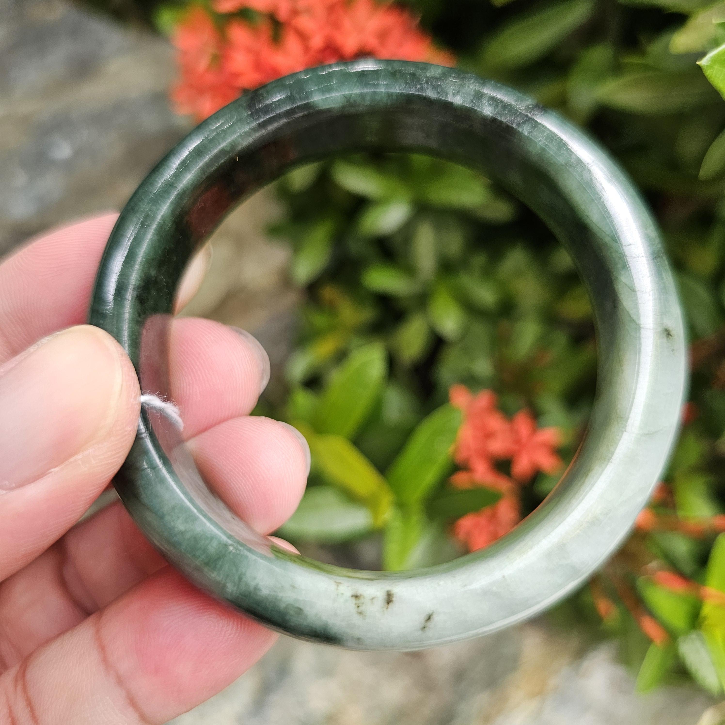 JB6804066 หยก พม่า แท้ Jade กำไลหยก 56.7 มม. (Jadeite bracelet) พม่า (Myanmar)