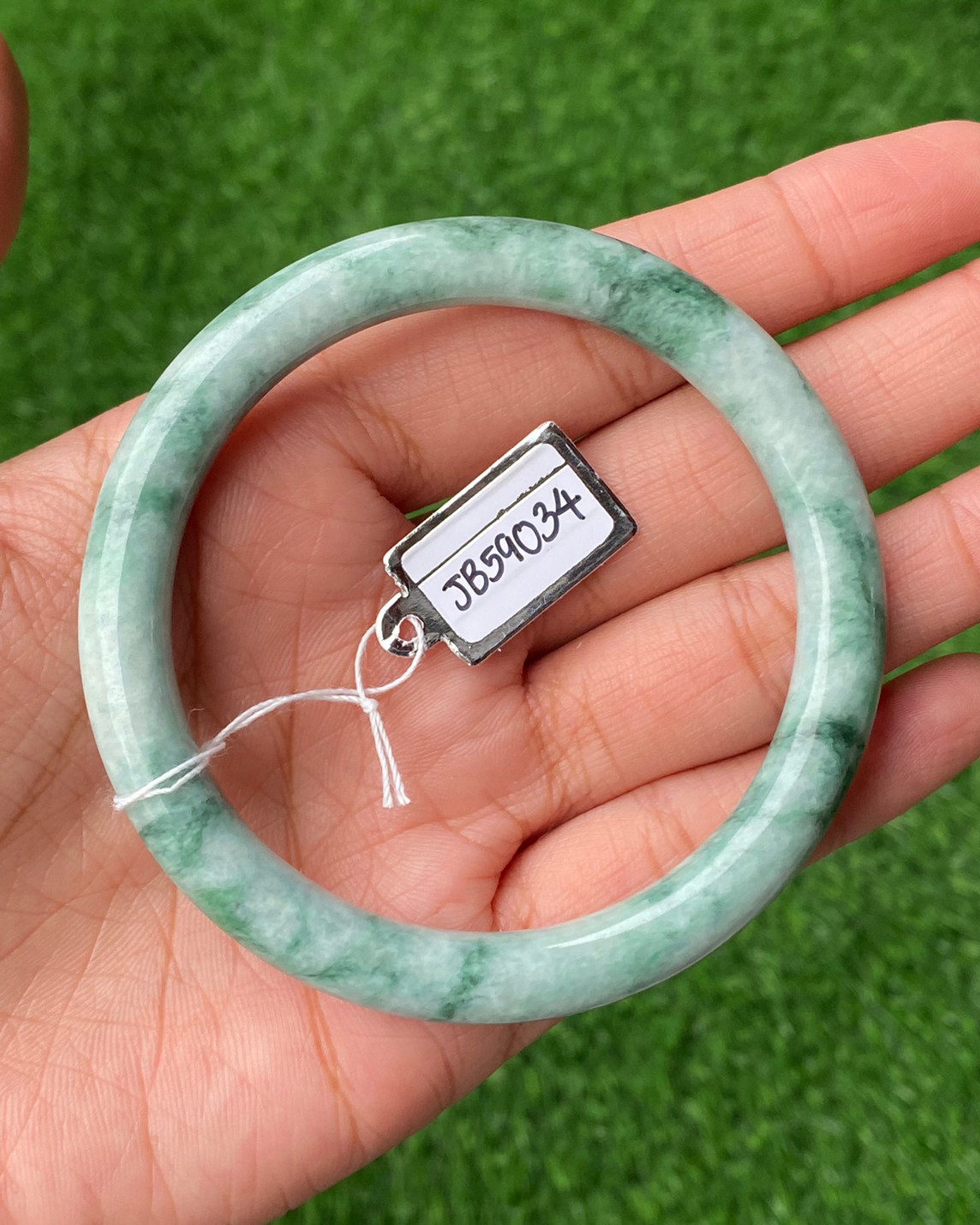 JB59034 หยก พม่า แท้ Jade กำไลหยก 59.2 มม (Jadeite bracelet) พม่า (Myanmar)