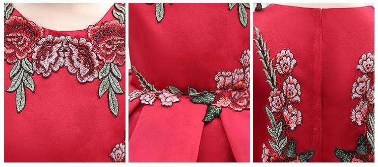 Pre-order ชุดราตรีสั้น ชุดออกงาน สีแดง แขนกุด แต่งระบายเป็นชั้น ๆ ซิปหลัง