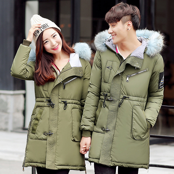 เสื้อโค้ทกันหนาวลุยหิมะ มีฮู้ดเฟอร์ถอดได้ คอลเลคชั่นคู่รัก (11629X)