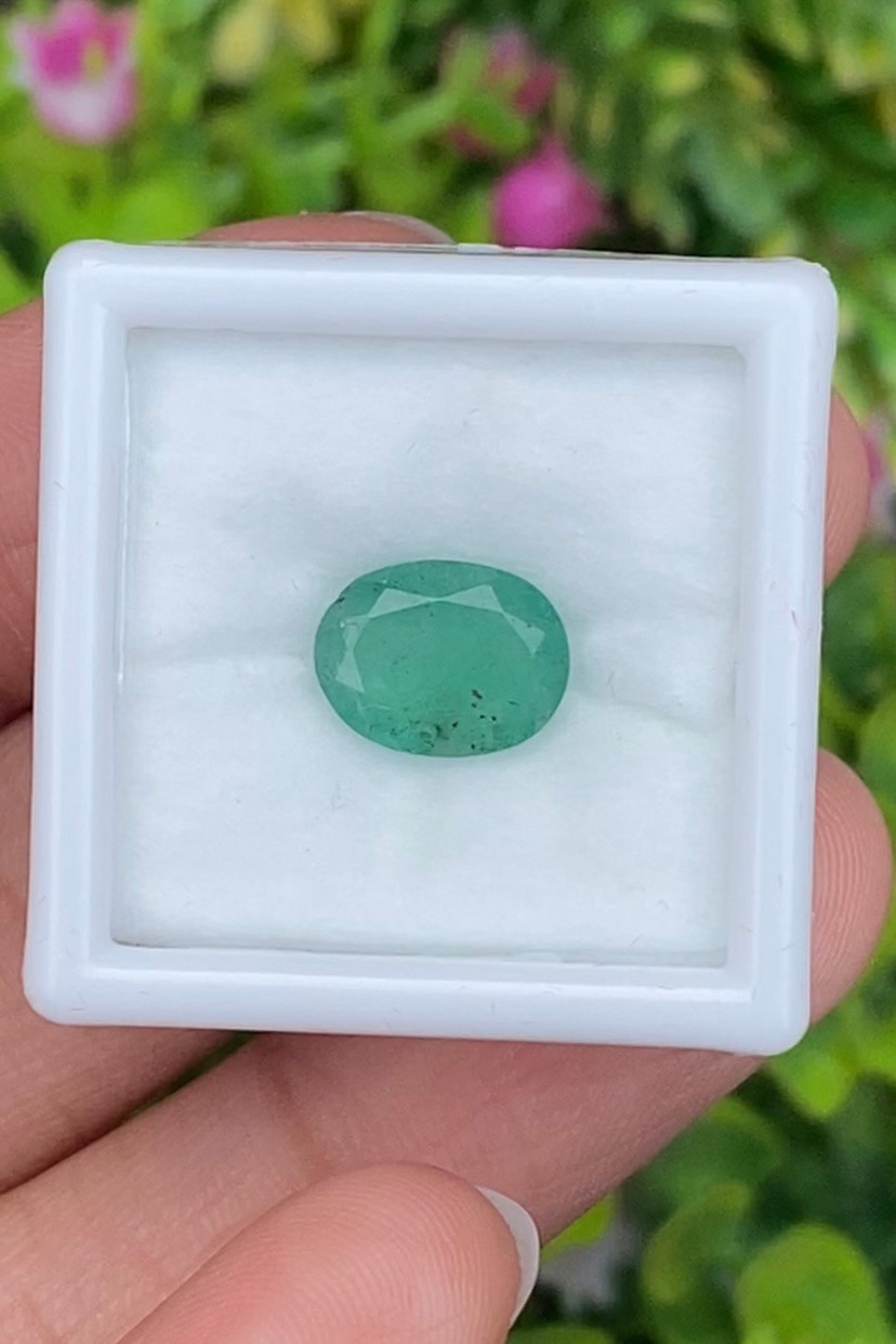 พลอย มรกต Natural Emerald แซมเบีย 2.11 กะรัต (Cts.) พลอยแท้ อัญมณีมงคลประจําวันเกิด เครื่องประดับพลอย