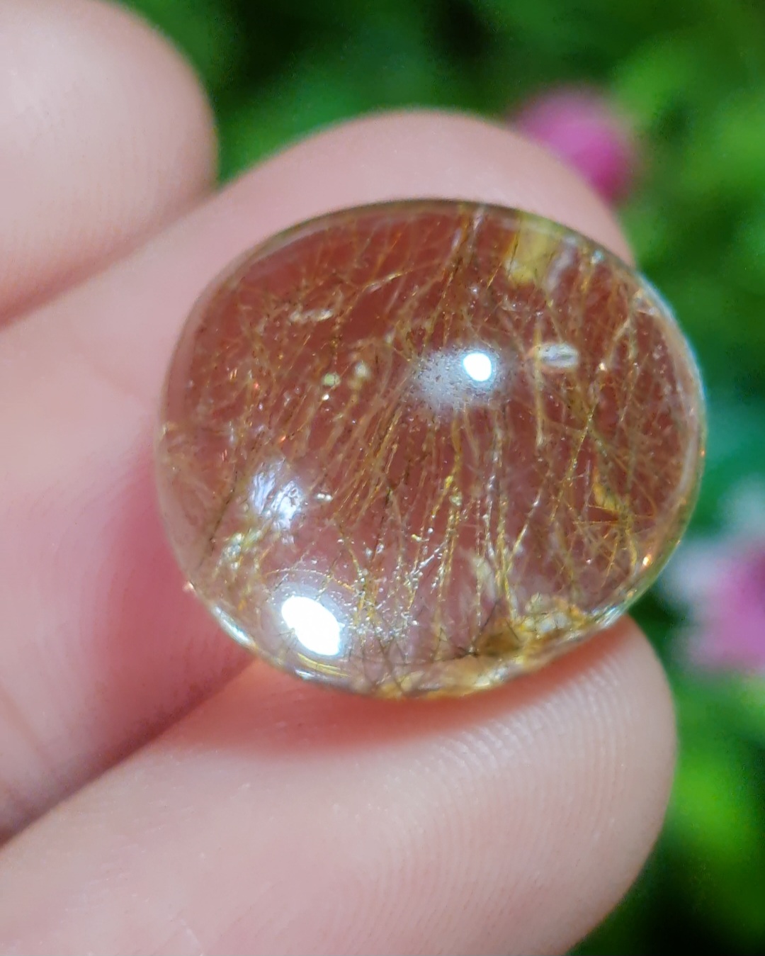 ไหมทอง ควอตซ์ Golden Rutilated Quartz 18.77 กะรัต Cts.พลอยแท้ อัญมณีมงคลประจําวันเกิด เครื่องประดับพลอย